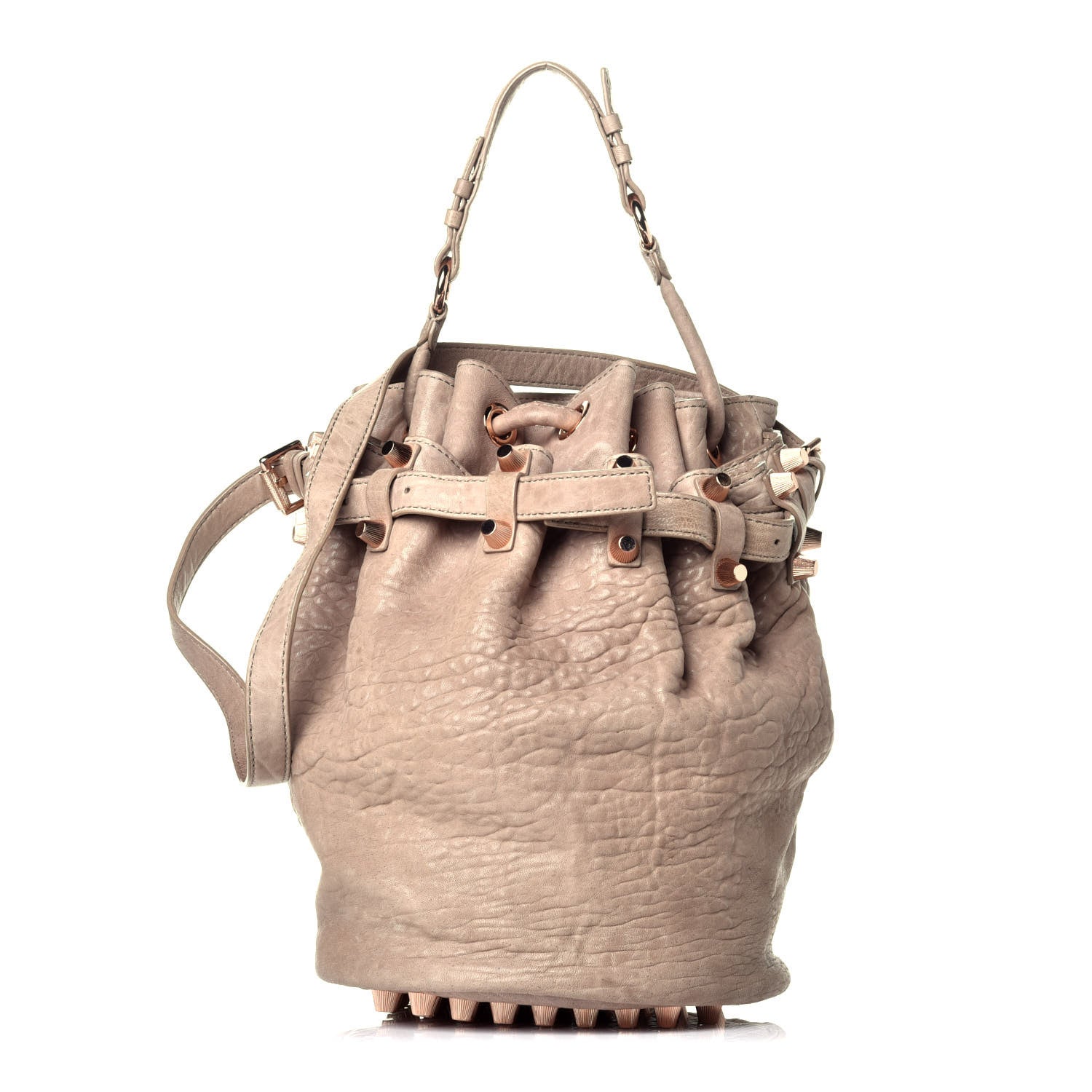 Alexander Wang Diego バケットバッグ ピンクゴールド Alexander Wang Pebbled Lambskin Diego Bucket Bag Latte Rose Gold