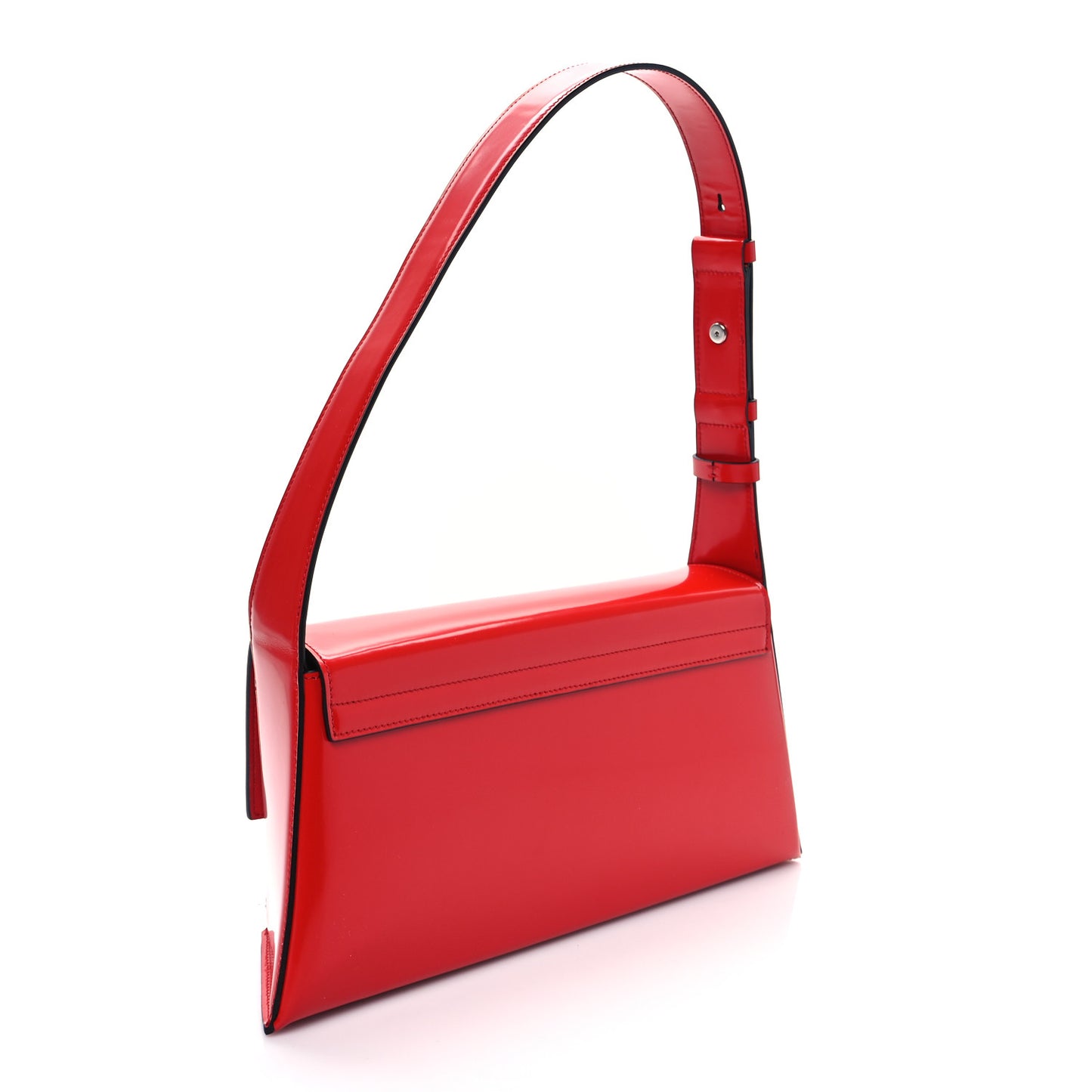 Brushed Calfskin Medium Geometric Prisma Shoulder Bag Flame Red