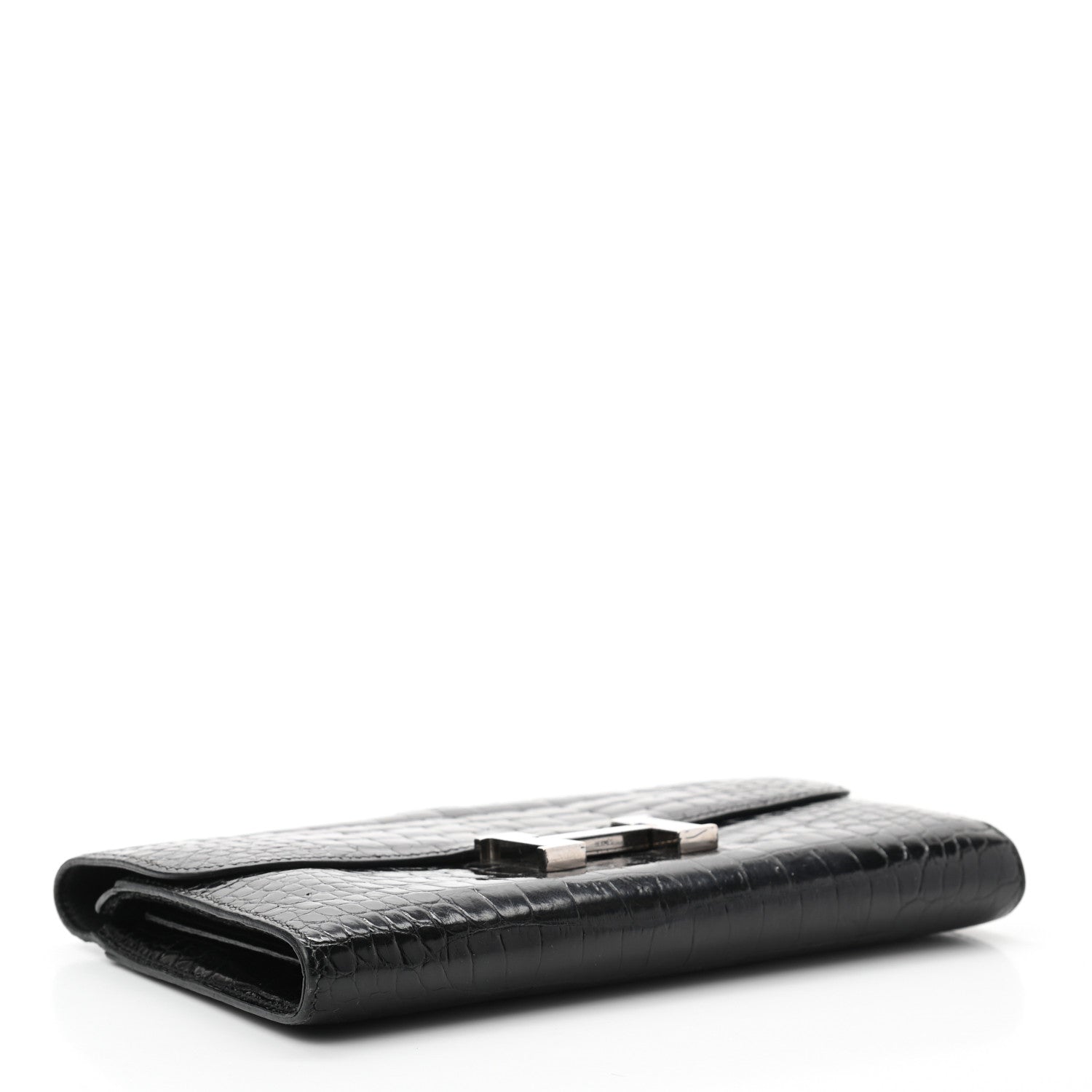 Hermes Shiny Alligator Constance Long Wallet Black 4 of 10