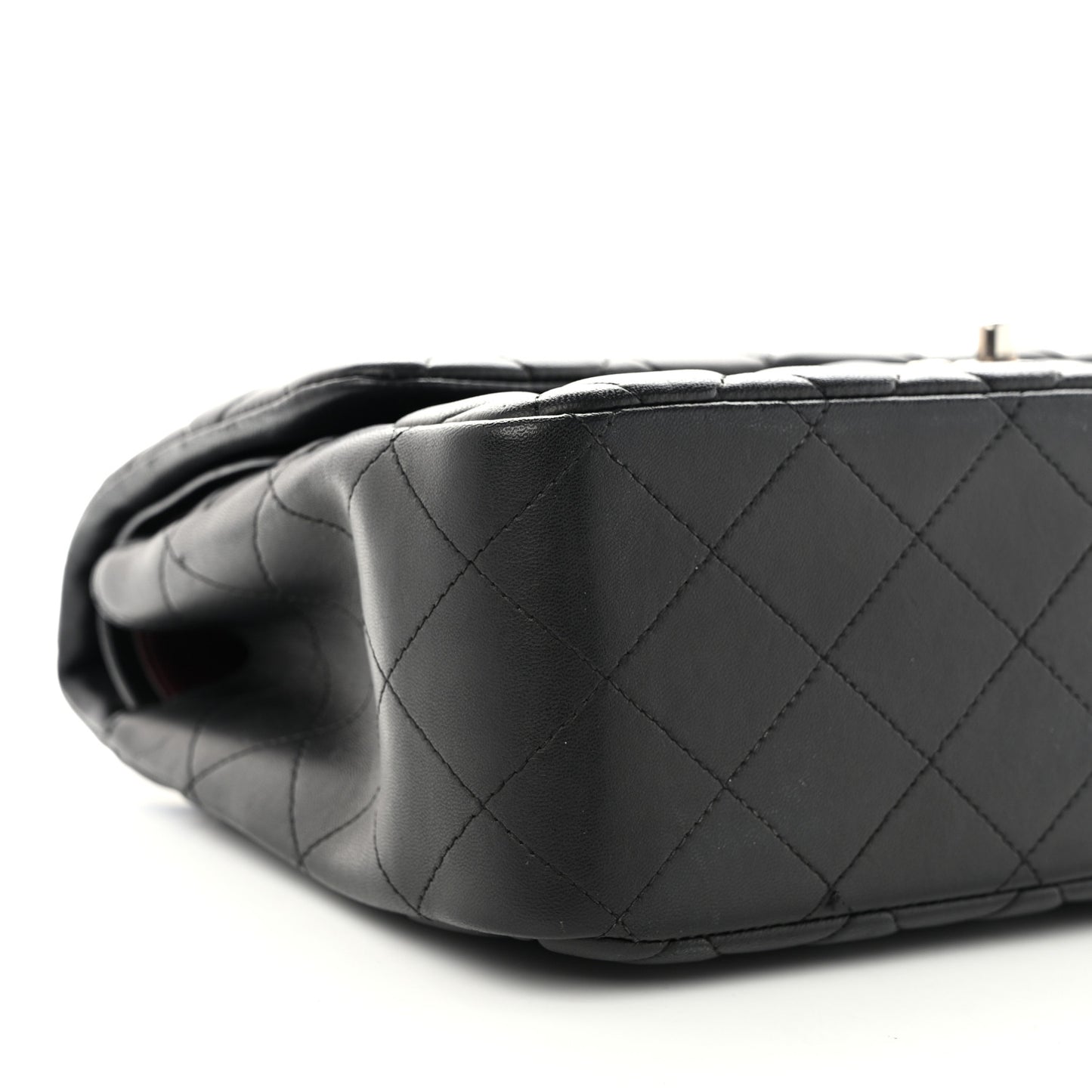 Lambskin Quilted Jumbo Double Flap Black