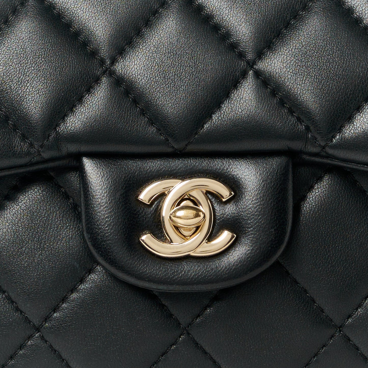 Lambskin Quilted Small My Precious Flap Black