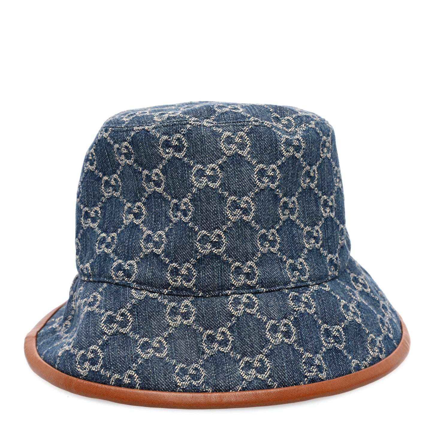 Washed Jacquard Denim Nappa GG Monogram Oscar Bucket Hat S Denim Cuir