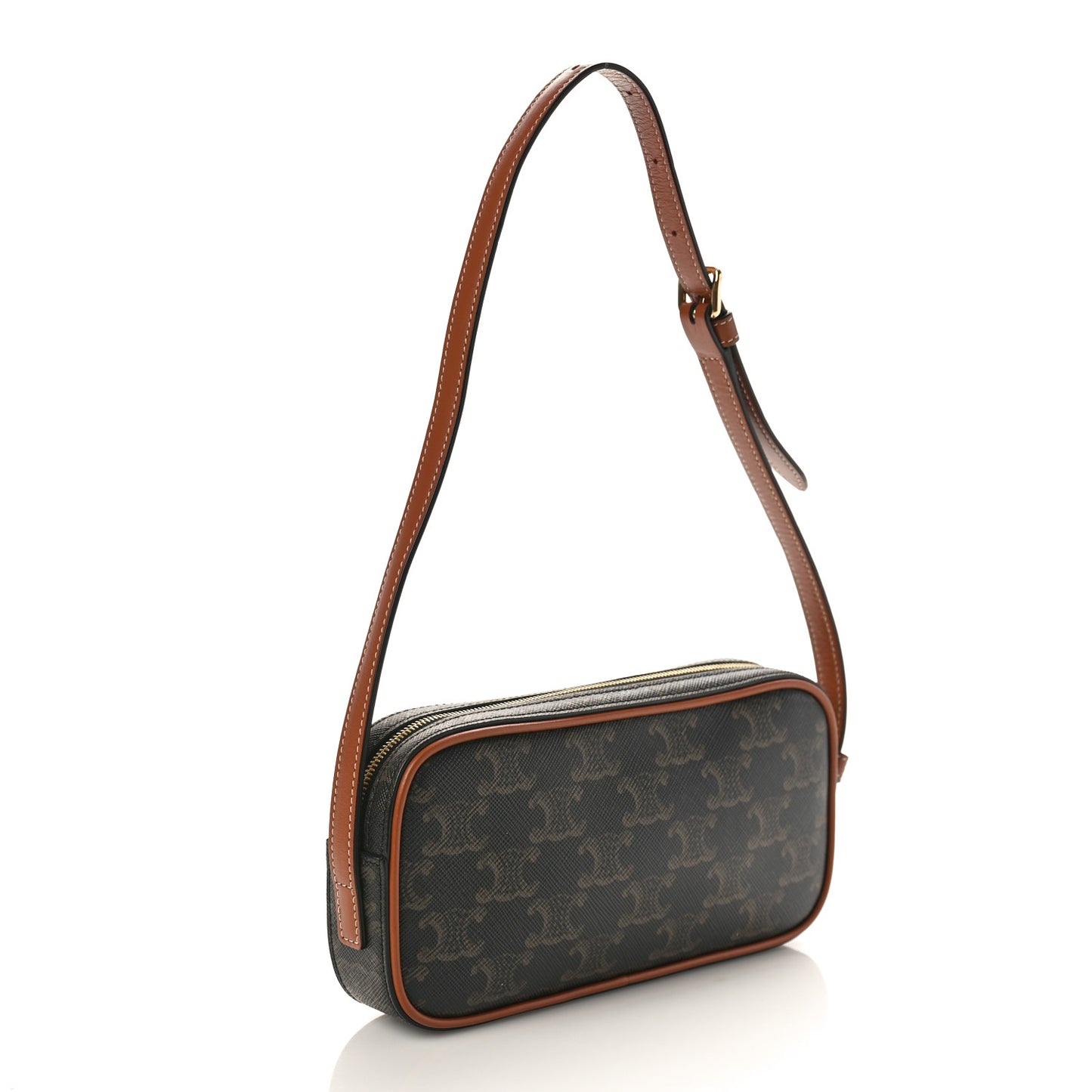 Triomphe Canvas Mini Camera Shoulder Bag Tan