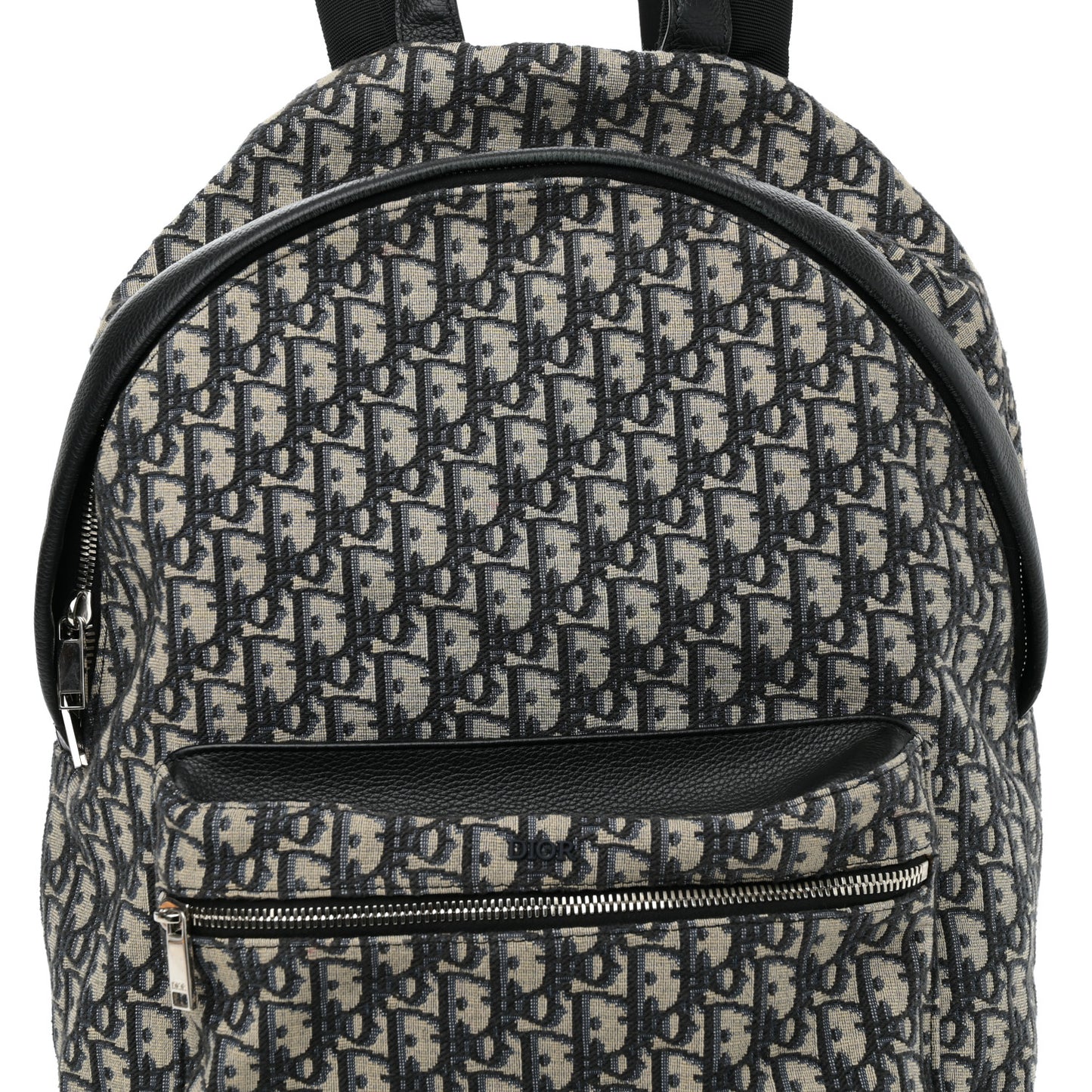 Oblique Calfskin Rider Backpack Beige Black