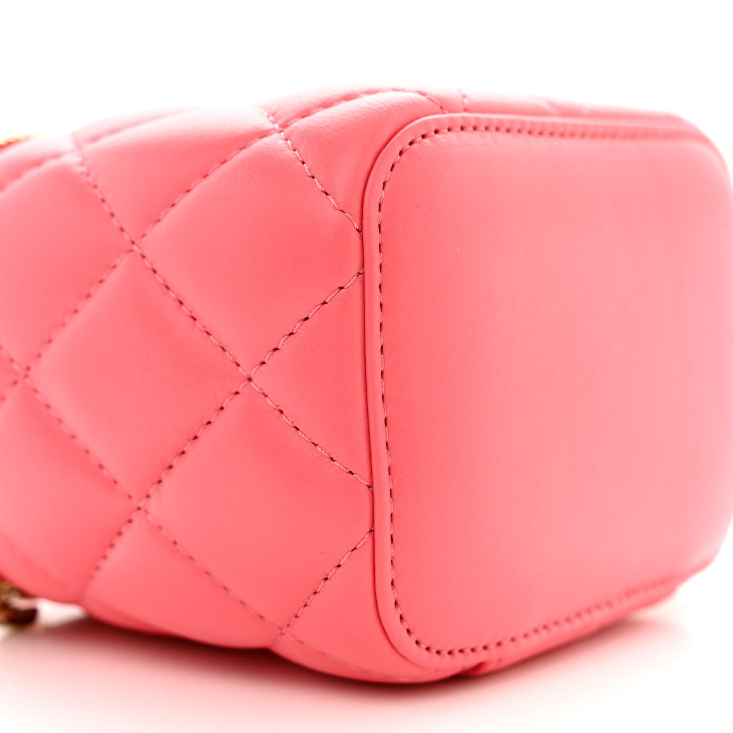 Chanel Lambskin Quilted Mini Vanity Case With Chain Pink 9 of 11