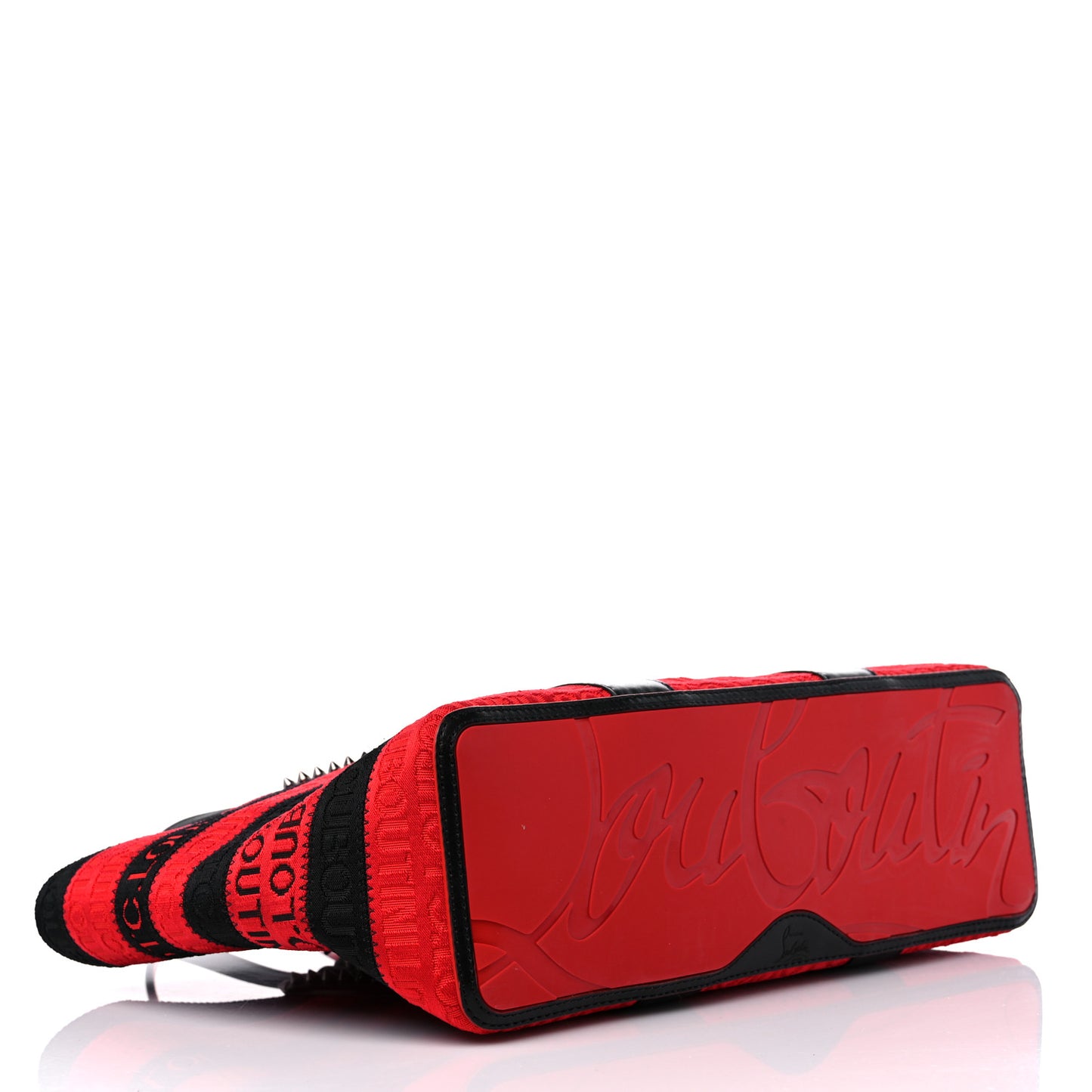 Canvas Spikes East West Cabata Tote Red Black