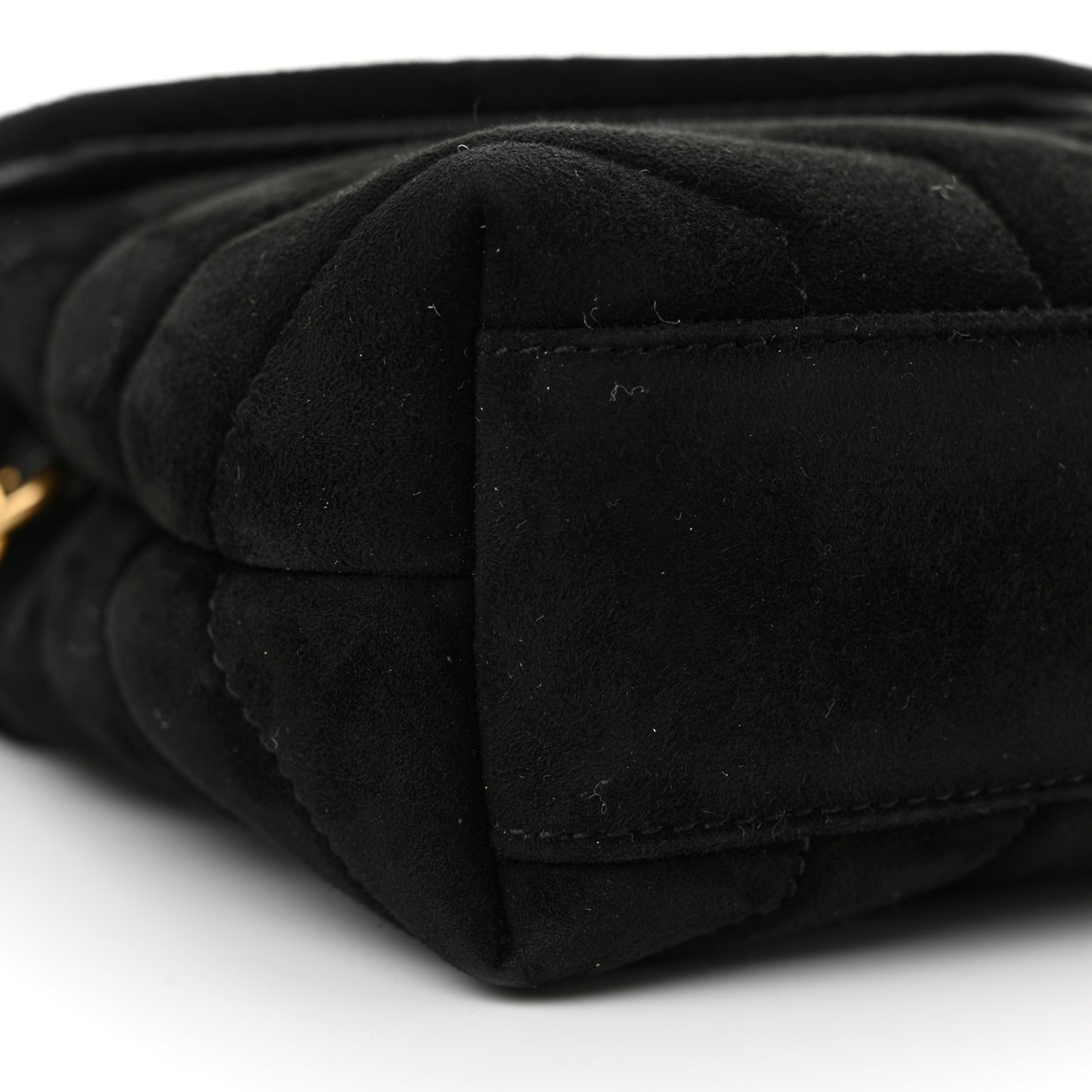 Suede Y Quilted Monogram Toy Loulou Crossbody Bag Black