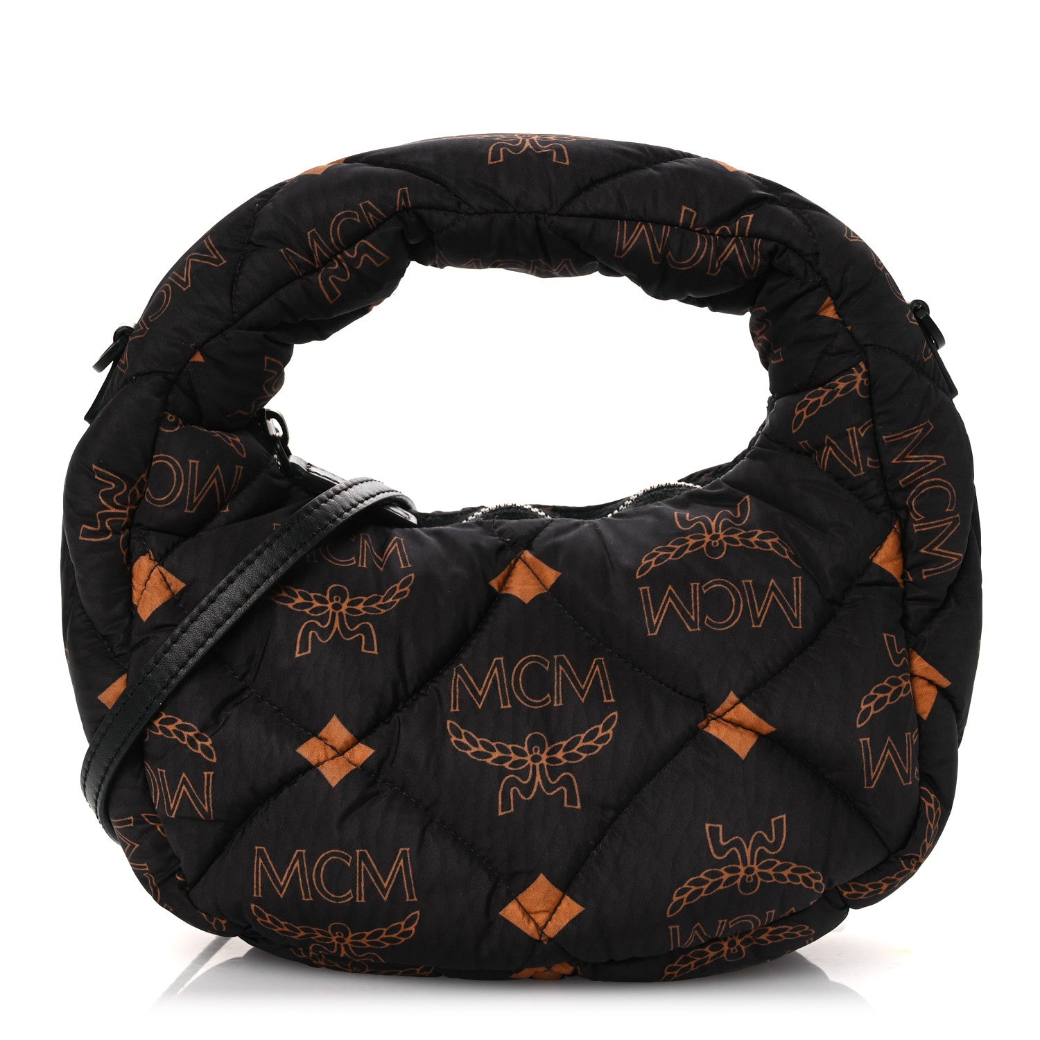 MCM Maxi Visetos Nylon Quilted Mini Aren Hobo Black 1777163