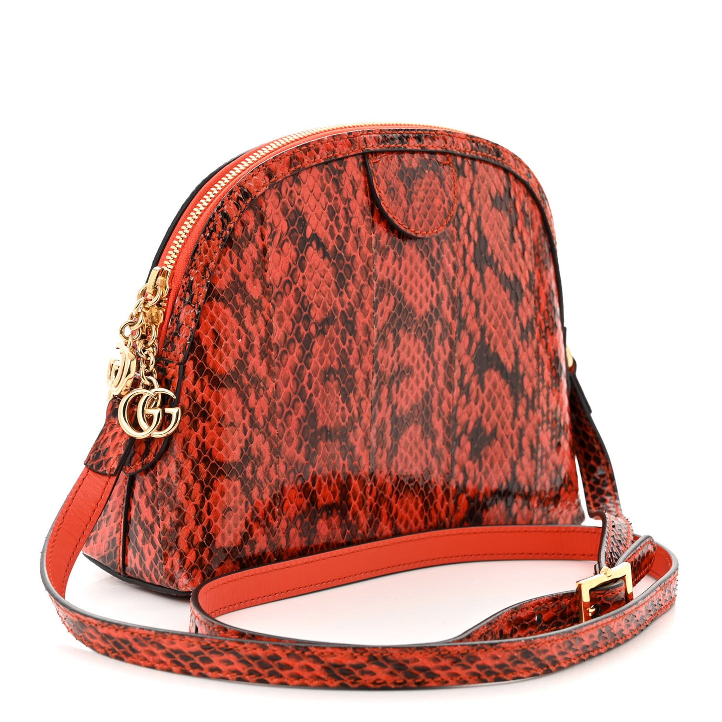 Snakeskin GG Small Ophidia Dome Shoulder Rev
