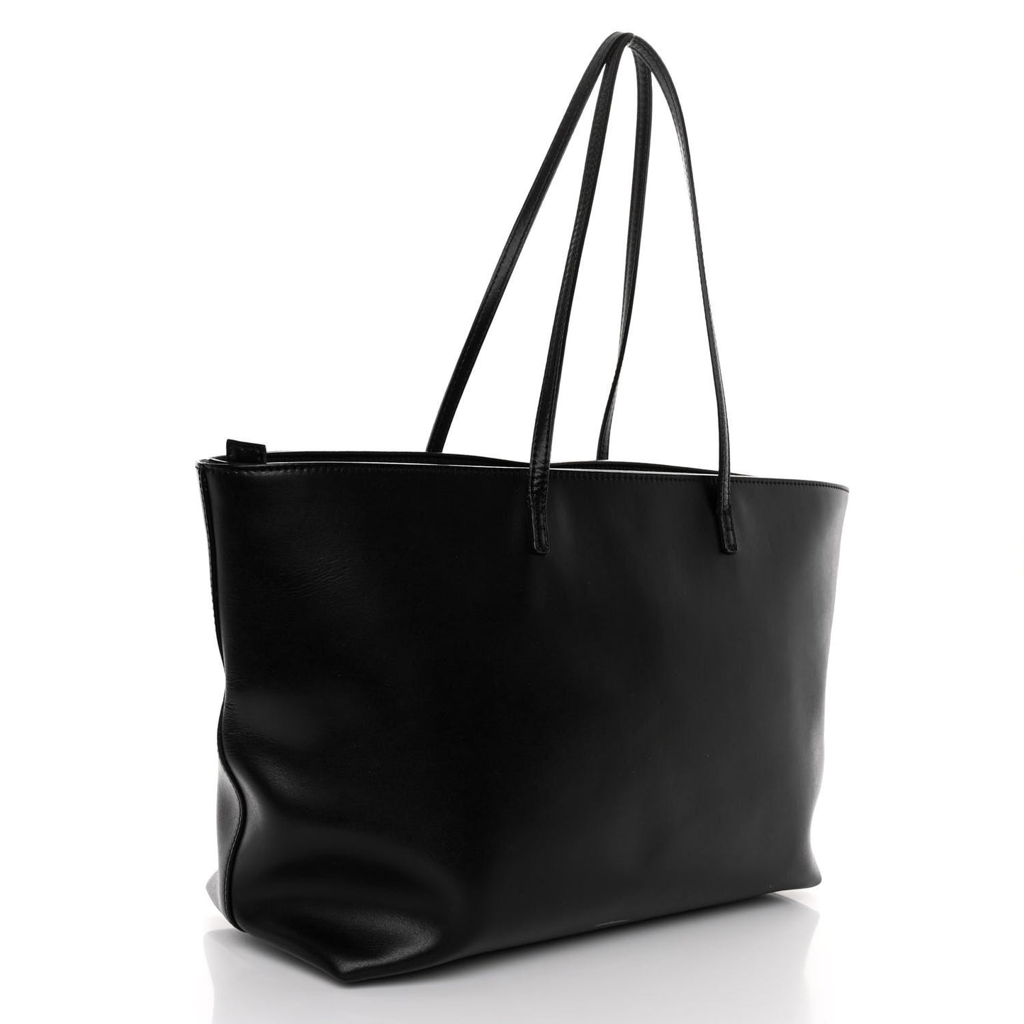 Vitello Liberty Lucido Metal Monster Eyes Medium Roll Tote Black