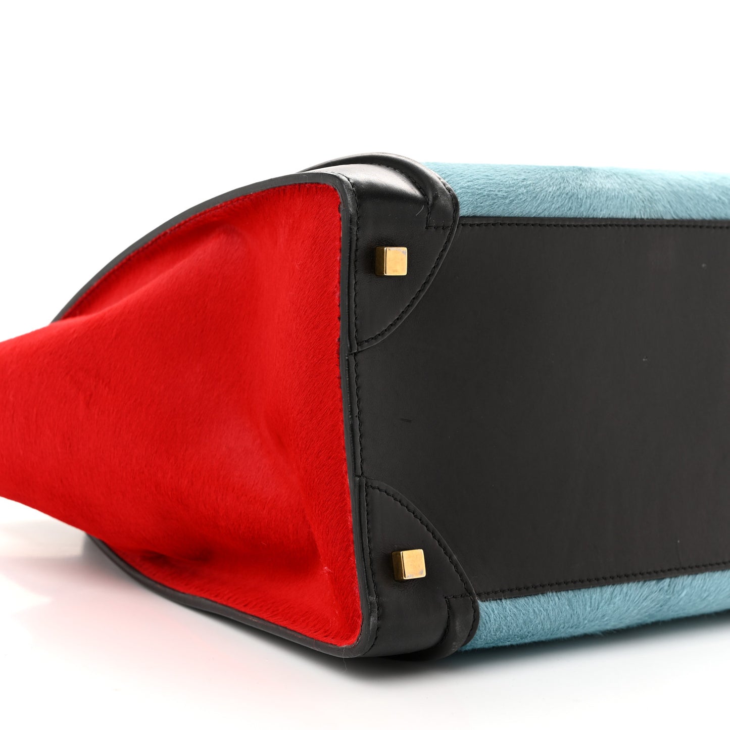 Pony Hair Mini Tri-Color Luggage Glacier Red Black