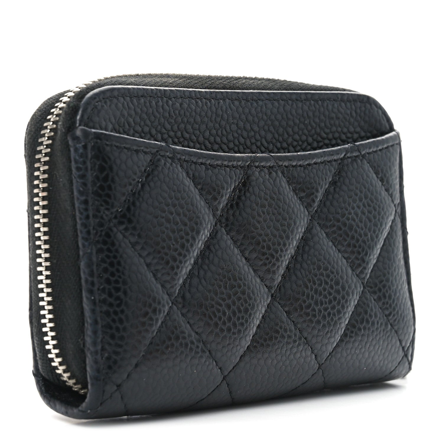 Chanel Caviar Quilted Zip Coin Purse Black 3 of 7