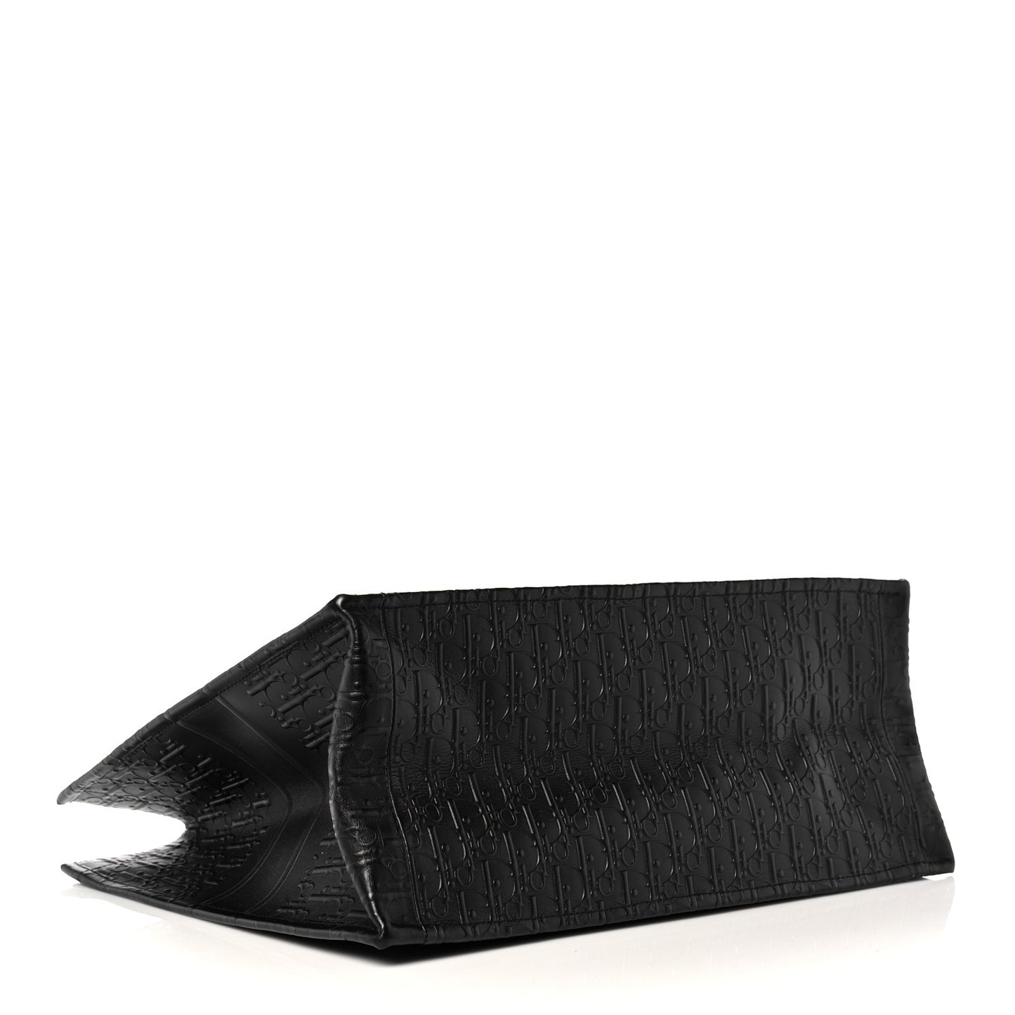 Oblique Calfskin Embossed Large Book Tote Black