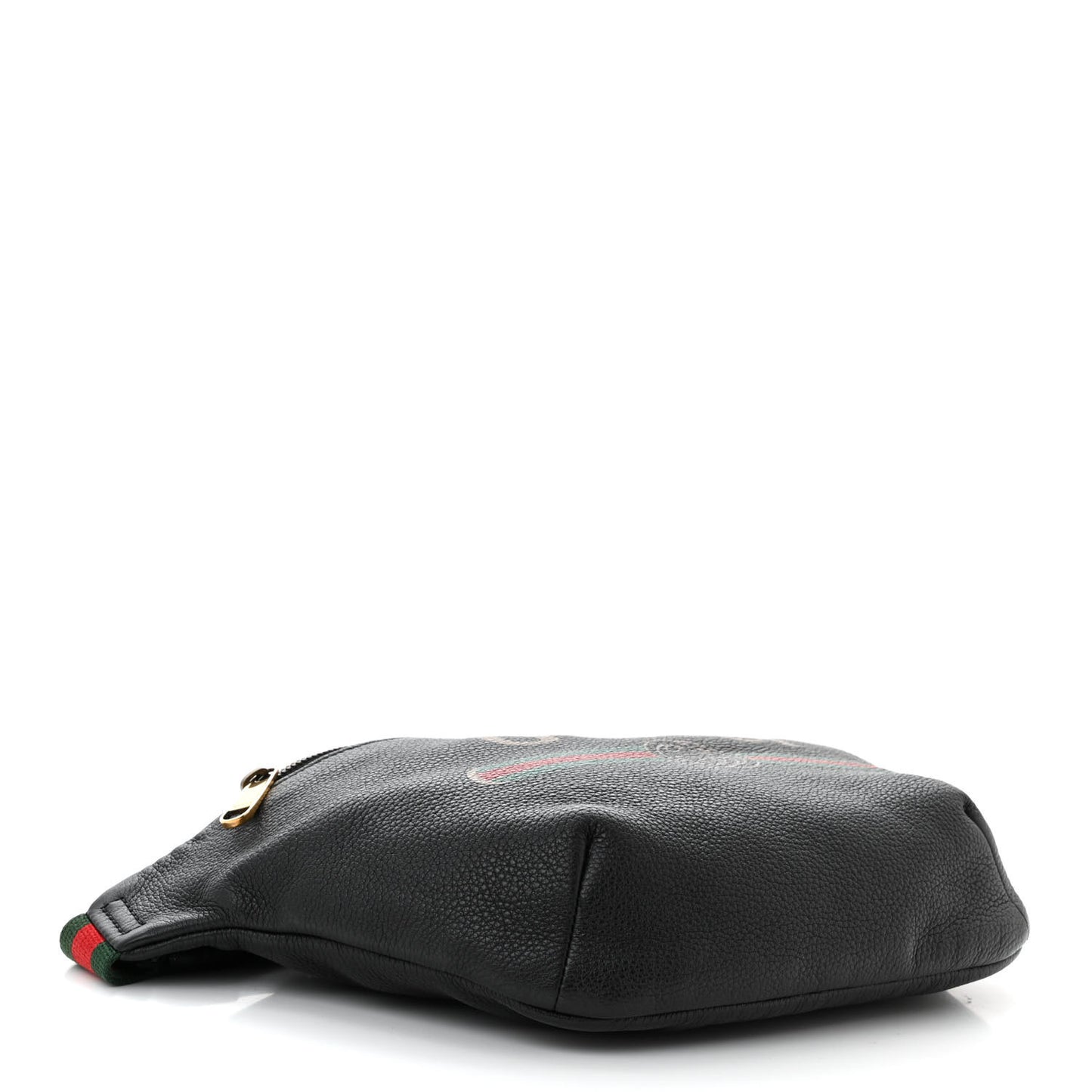 Grained Calfskin Logo Belt Bag Black