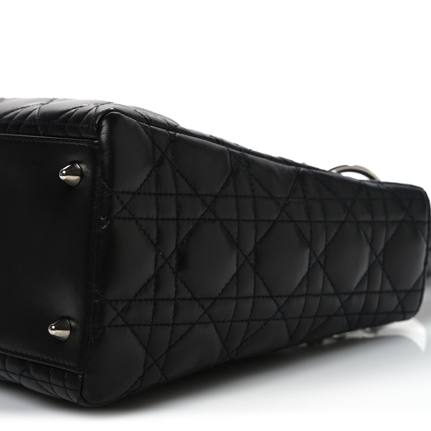Christian Dior Lambskin Cannage Medium Lady Dior Black 10 of 10