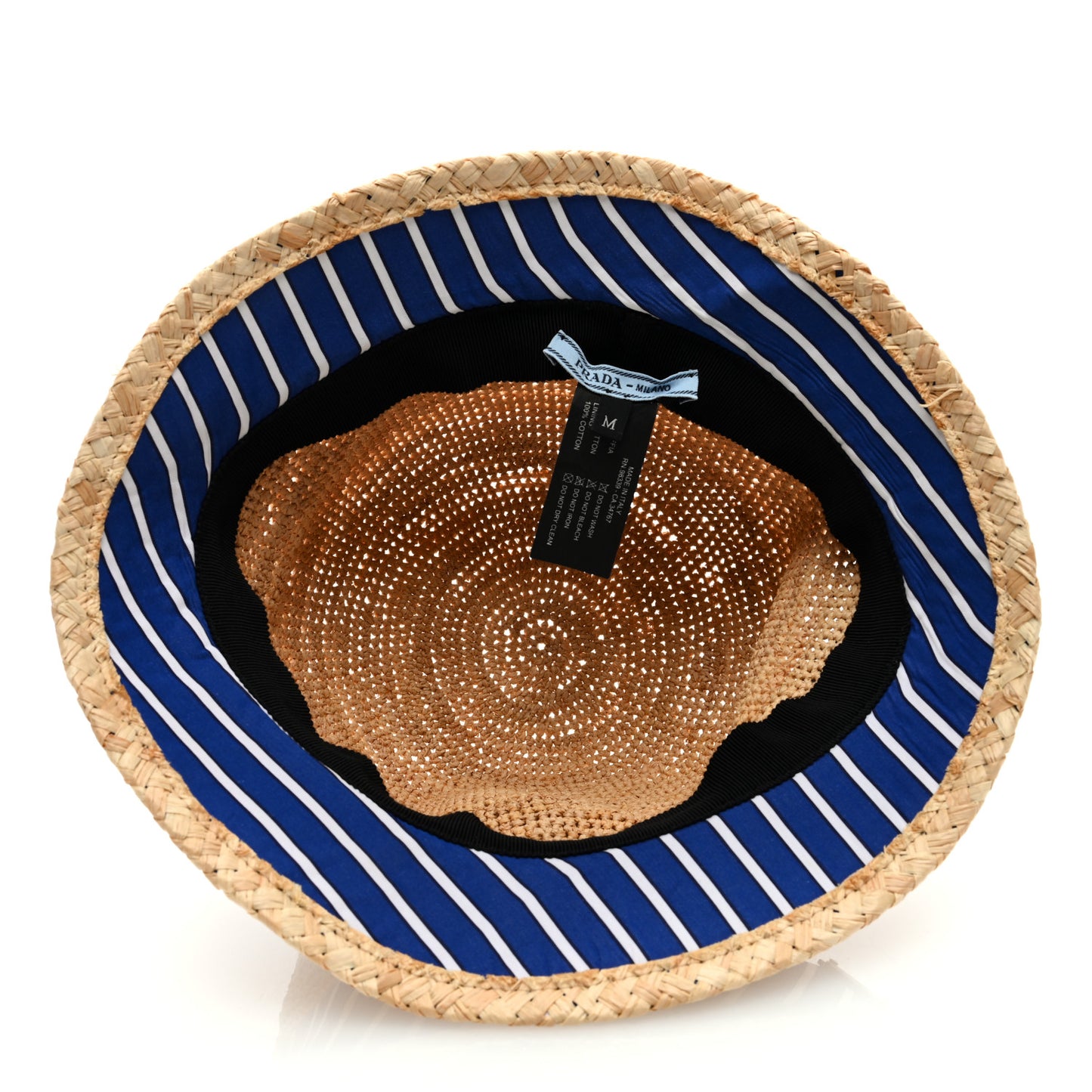 Raffia Bucket Hat M Naturale Blue