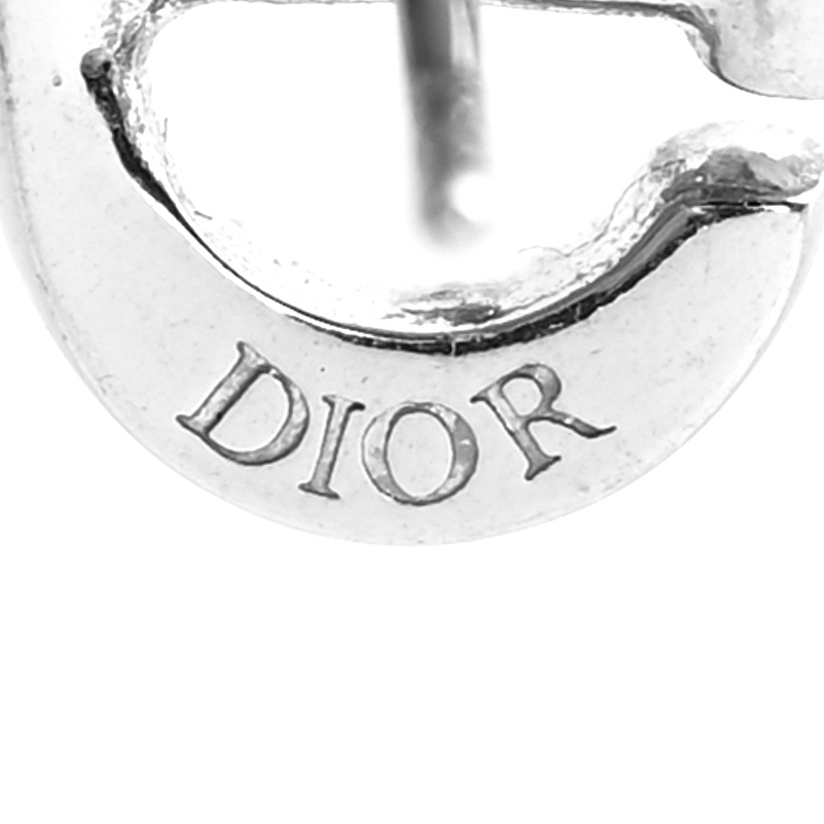 Metal Petit CD Stud Earrings Silver