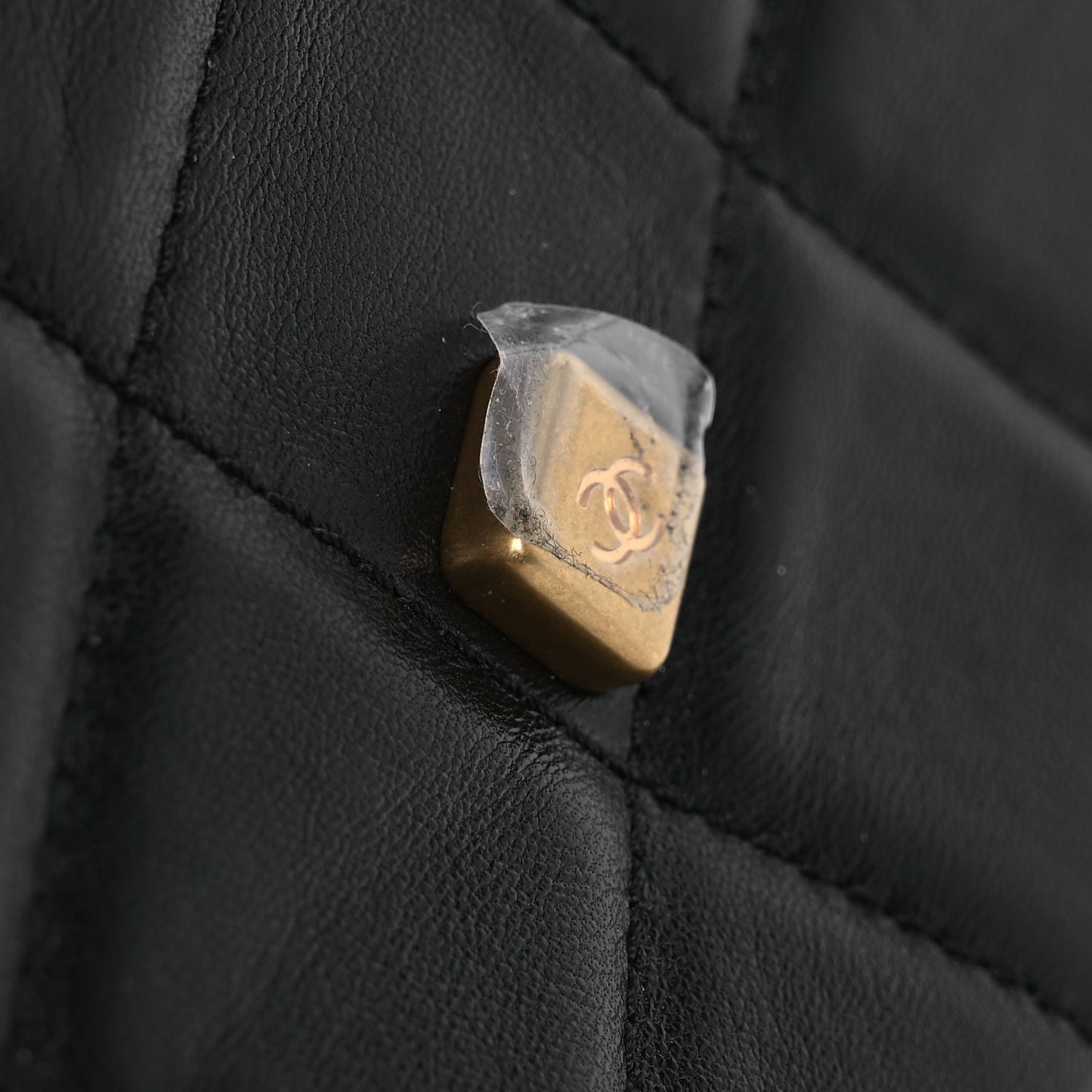 Lambskin Quilted Diamond Lock Flap Black