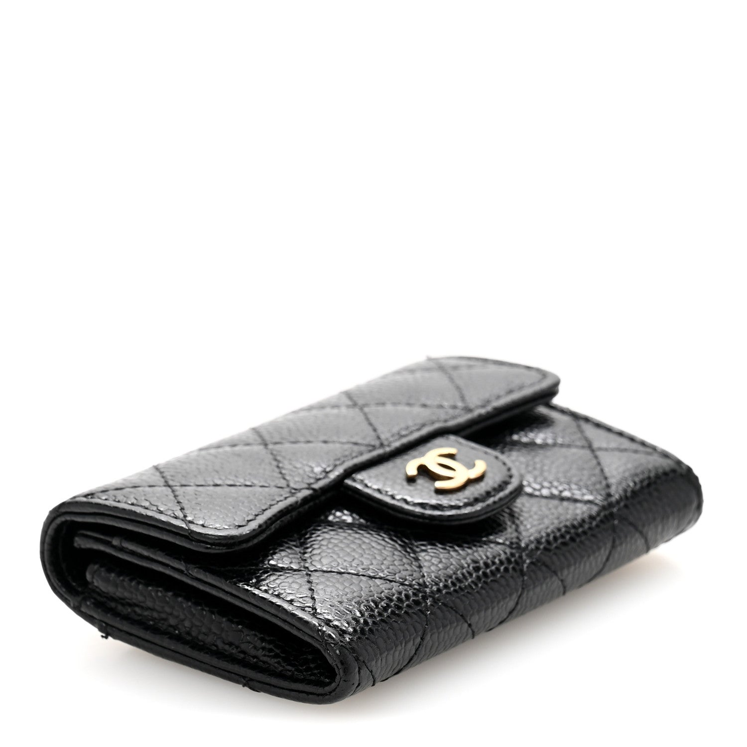 Chanel Caviar Quilted Flap Card Holder Wallet Black 4 of 12
