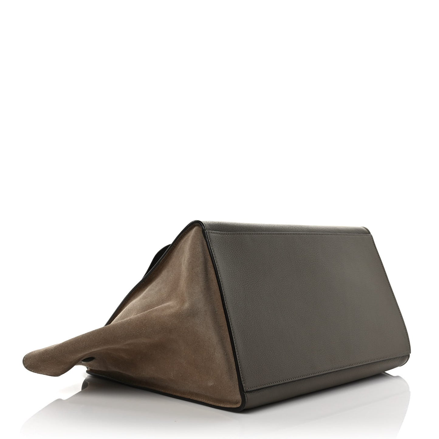 Drummed Calfskin Suede Medium Trapeze Souris