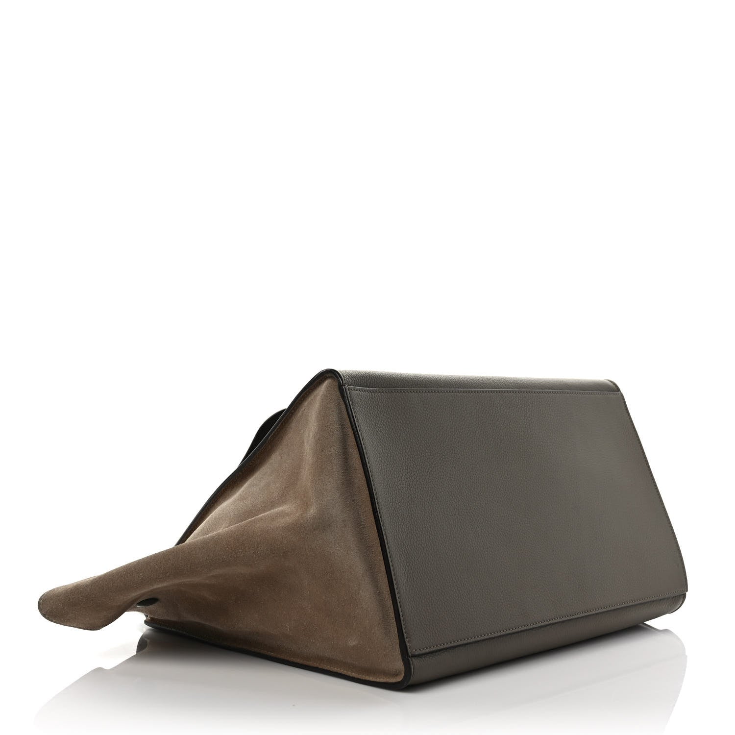 Celine Drummed Calfskin Suede Medium Trapeze Souris 3 of 7