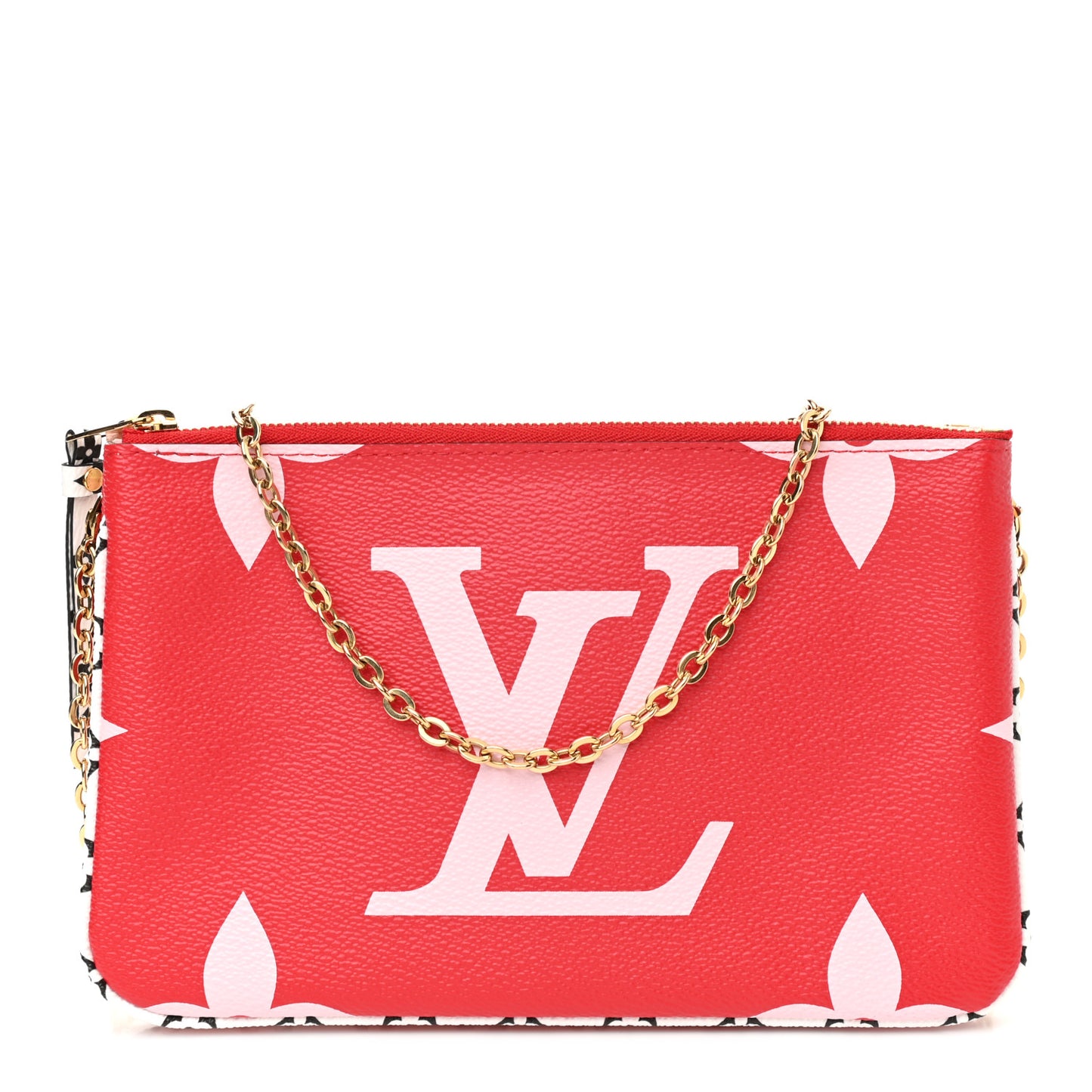 Monogram Giant Double Zip Pochette Rouge
