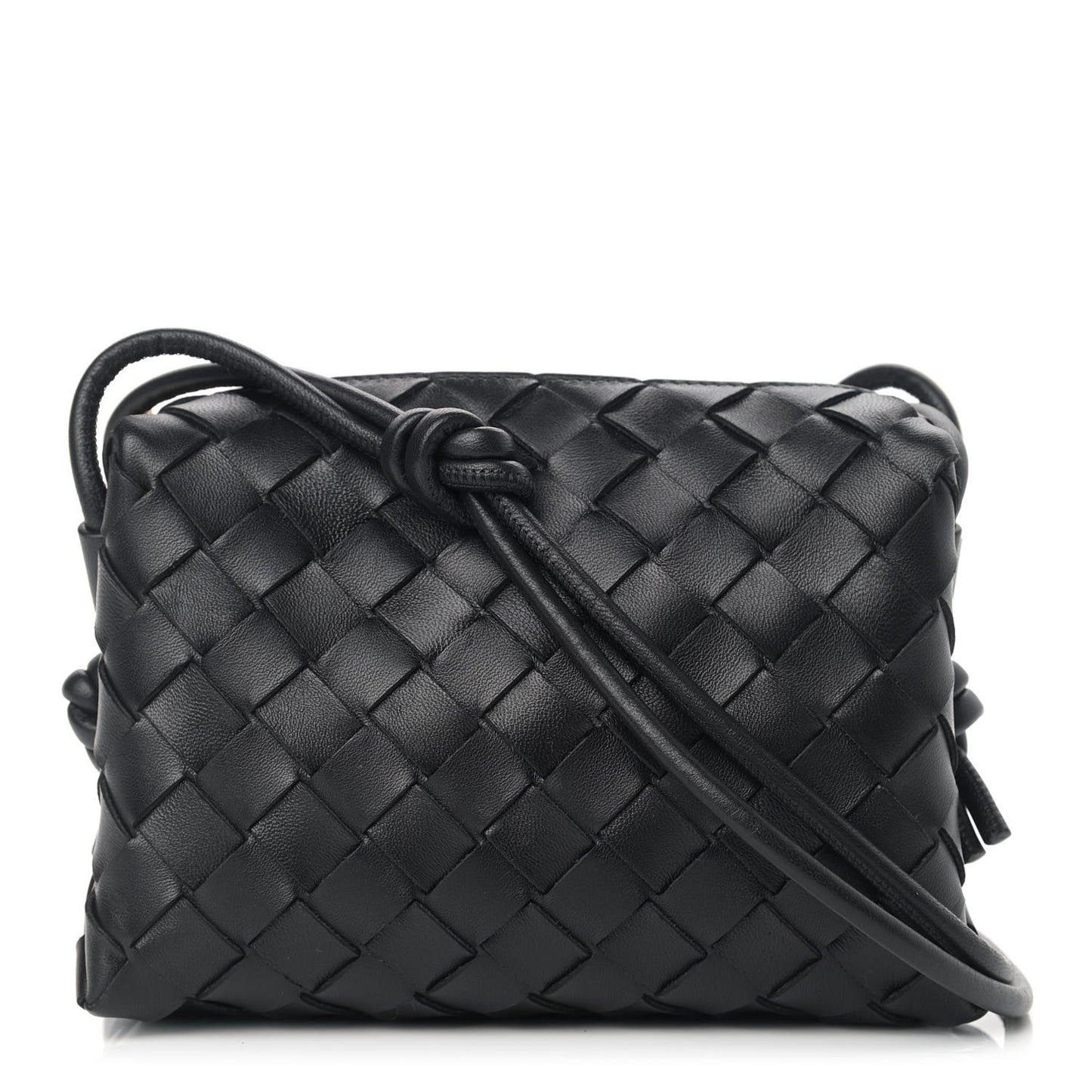 Nappa Intrecciato Mini Loop Camera Bag Black