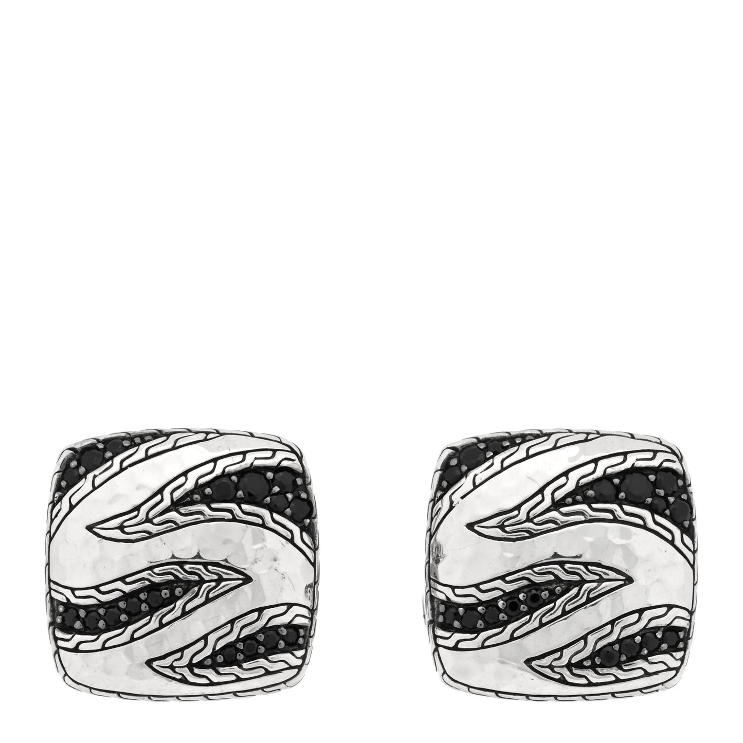 Sterling Silver Black Sapphire Macan Cufflinks