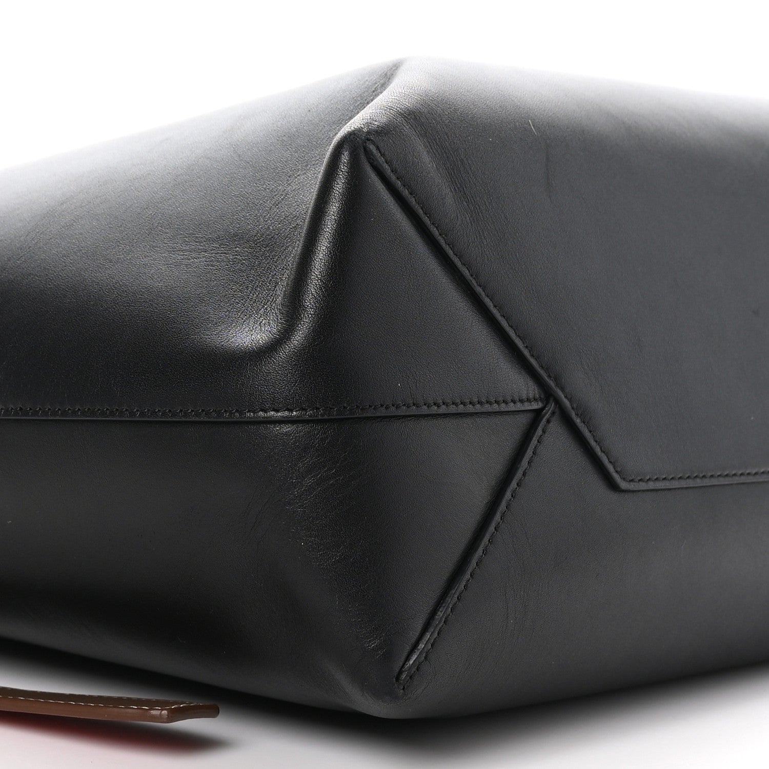 Celine Shiny Smooth Calfskin Twisted Cabas Ivory Black 7 of 9