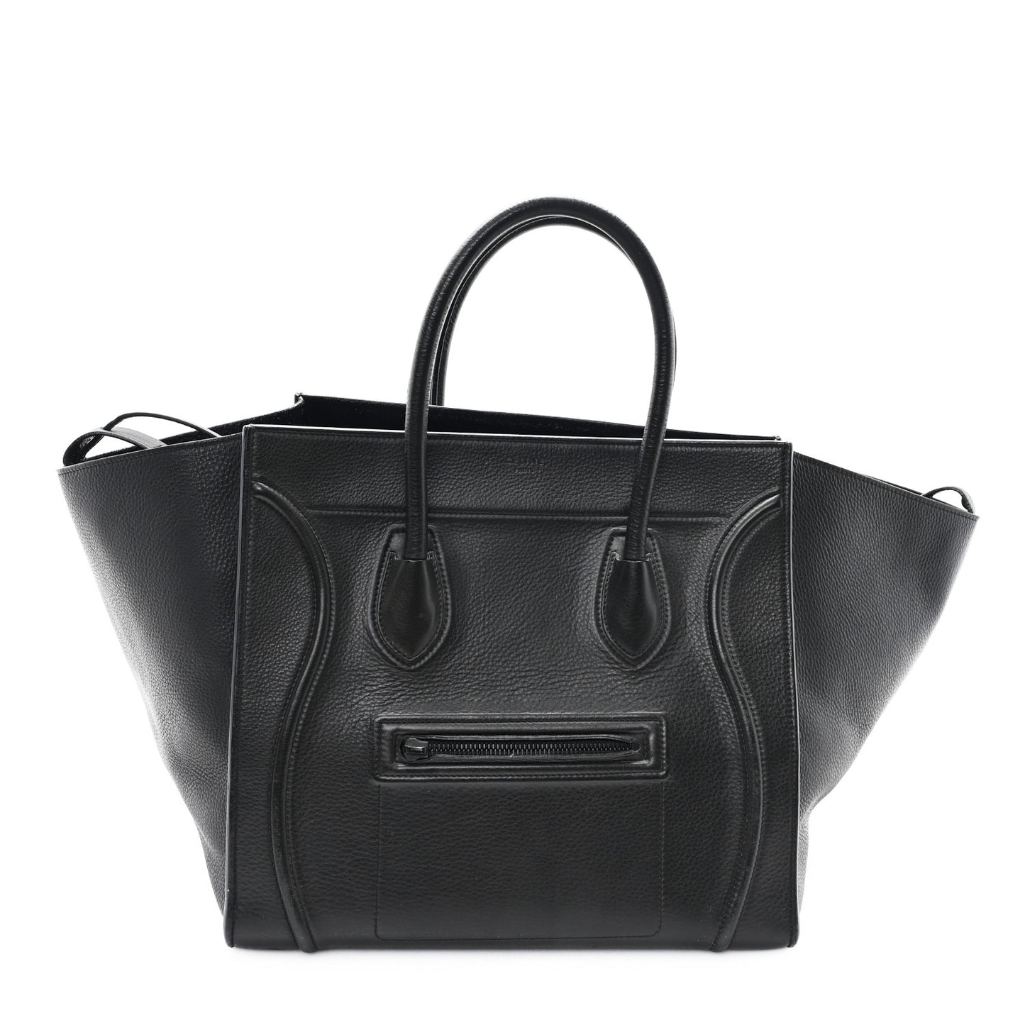 Grained Calfskin Medium Phantom Luggage Black
