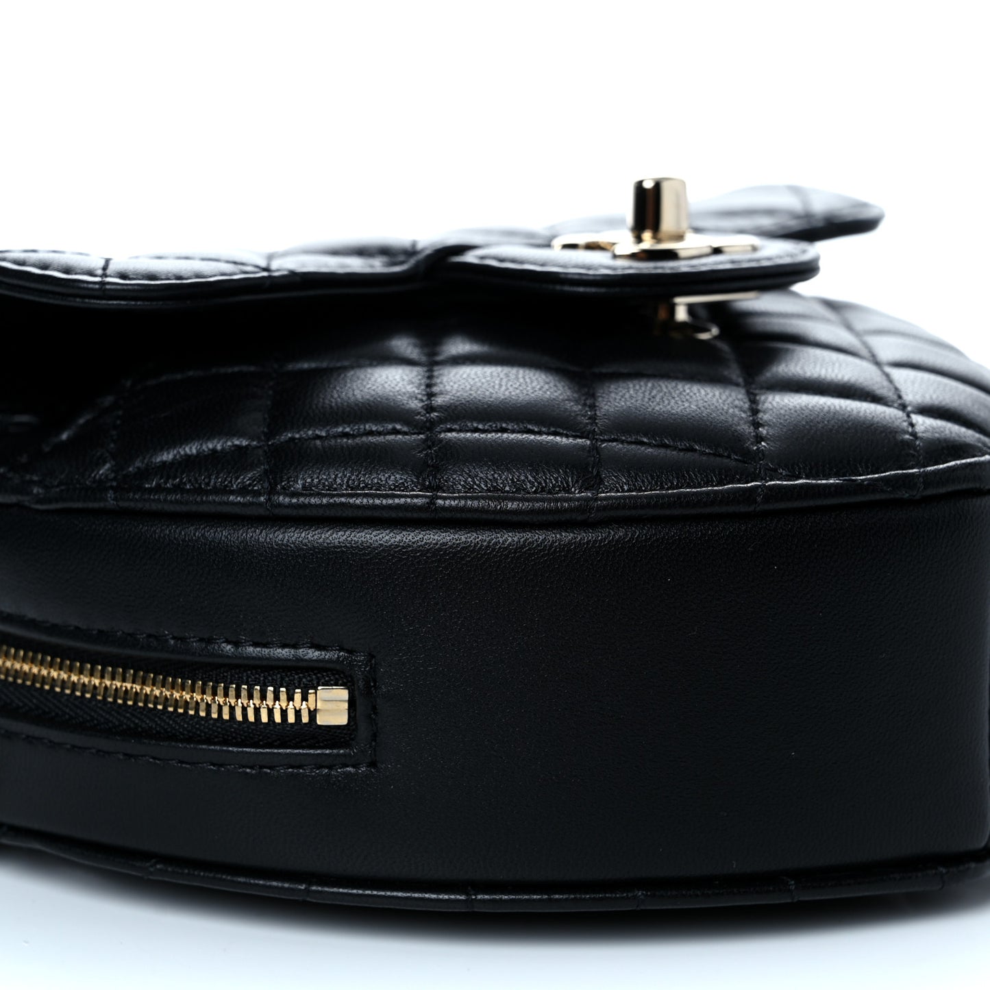 Lambskin Quilted CC In Love Heart Bag Black