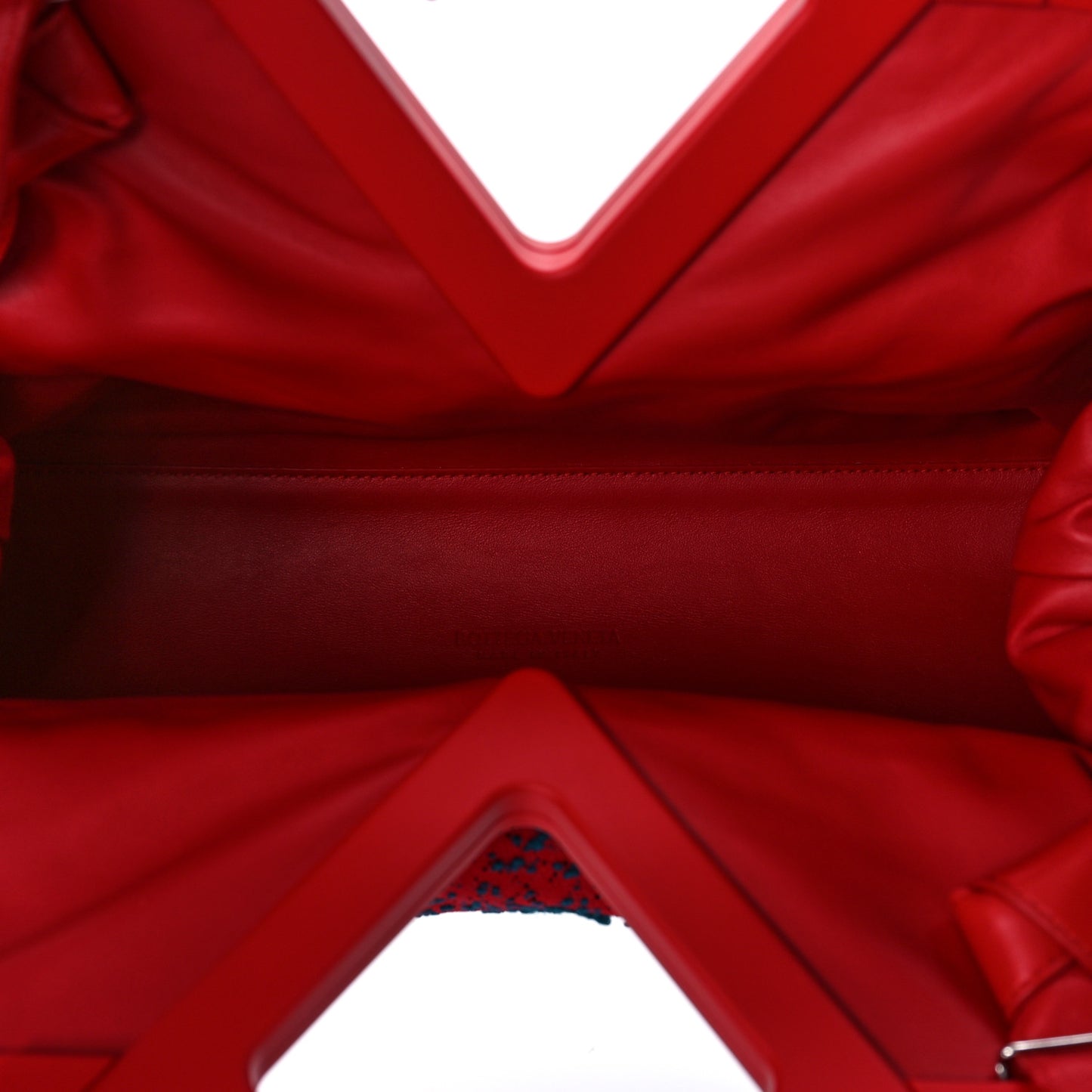 Textured Fabric Medium The Point Triangle Bag Red