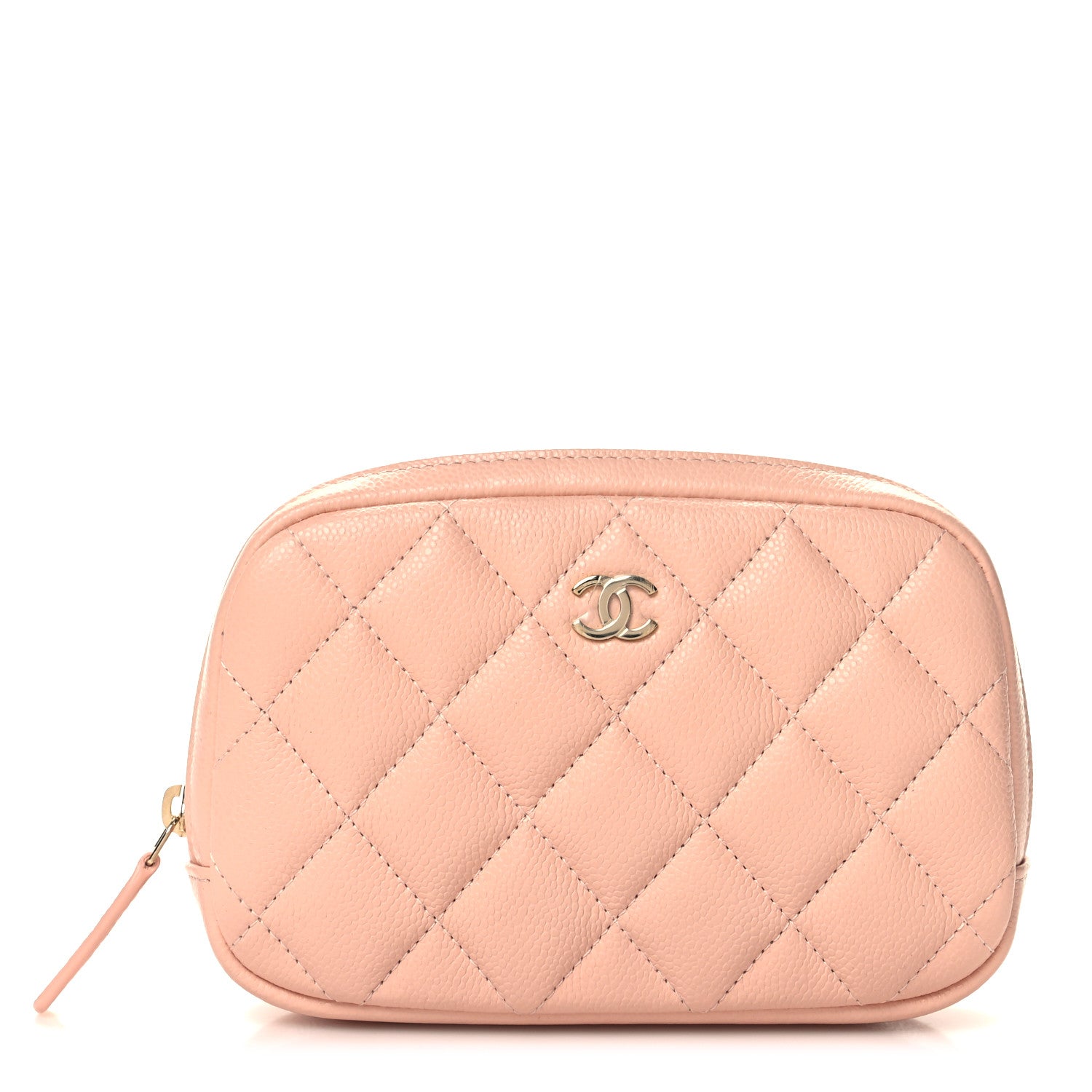 Chanel Caviar Quilted Small Curvy Pouch Cosmetic Case Light Pink 1 of 8