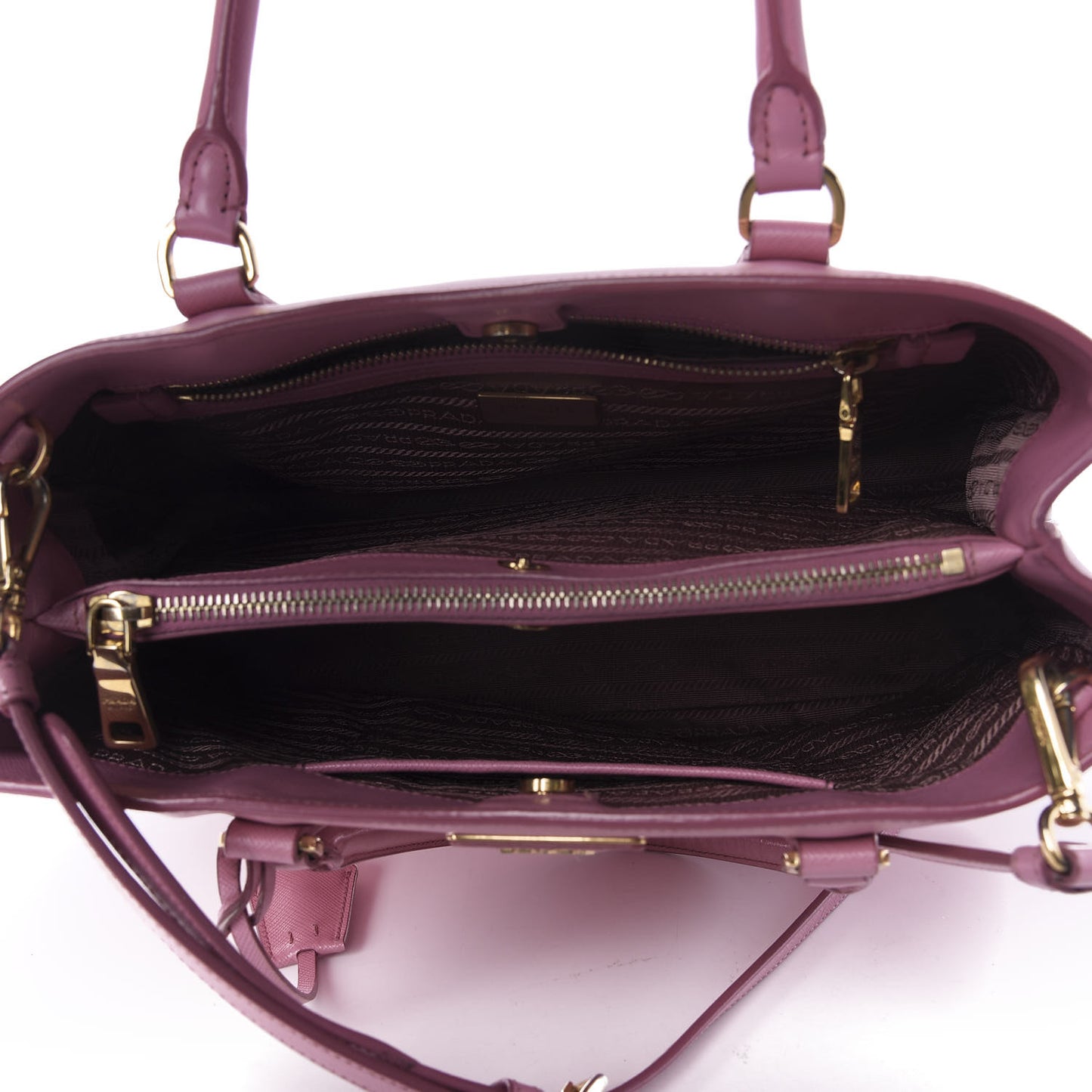 Saffiano Small Double Zip Galleria Tote Geranio