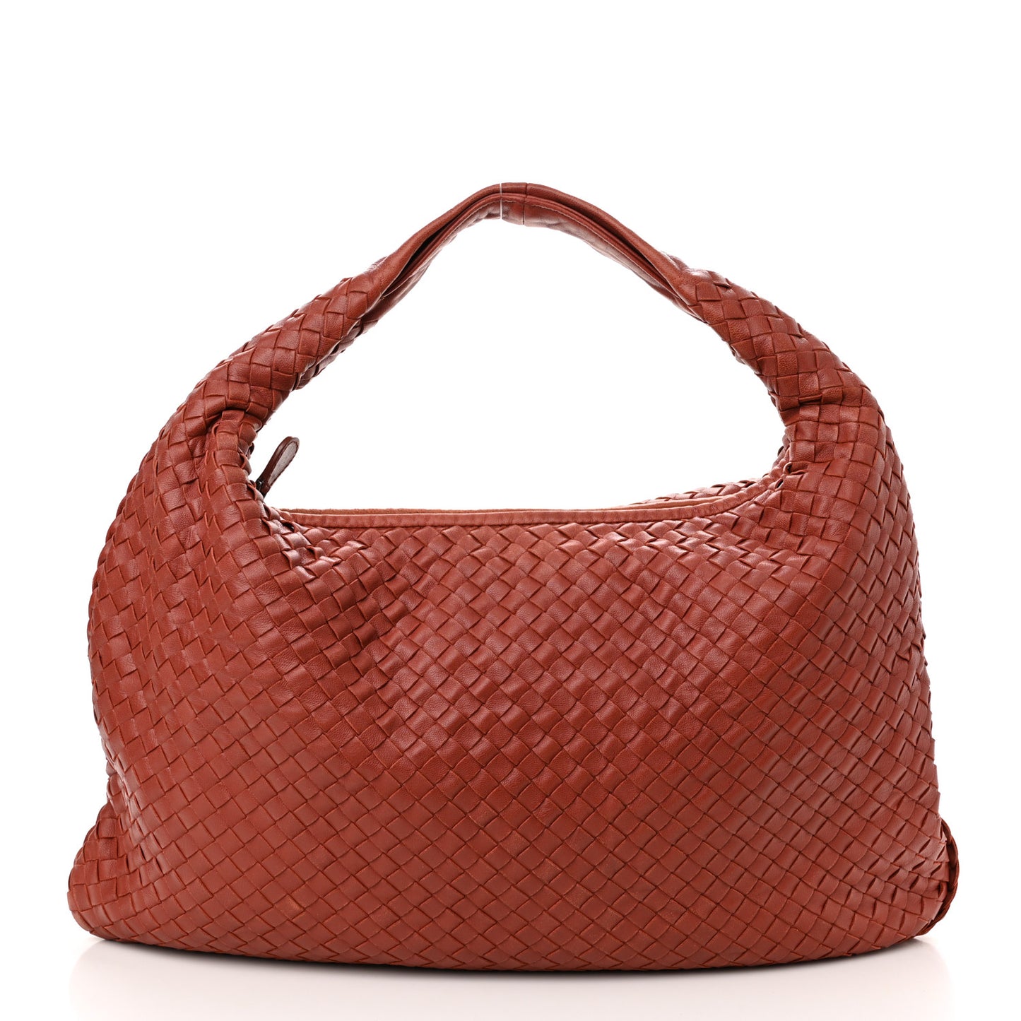 Nappa Intrecciato Large Veneta Hobo Rust