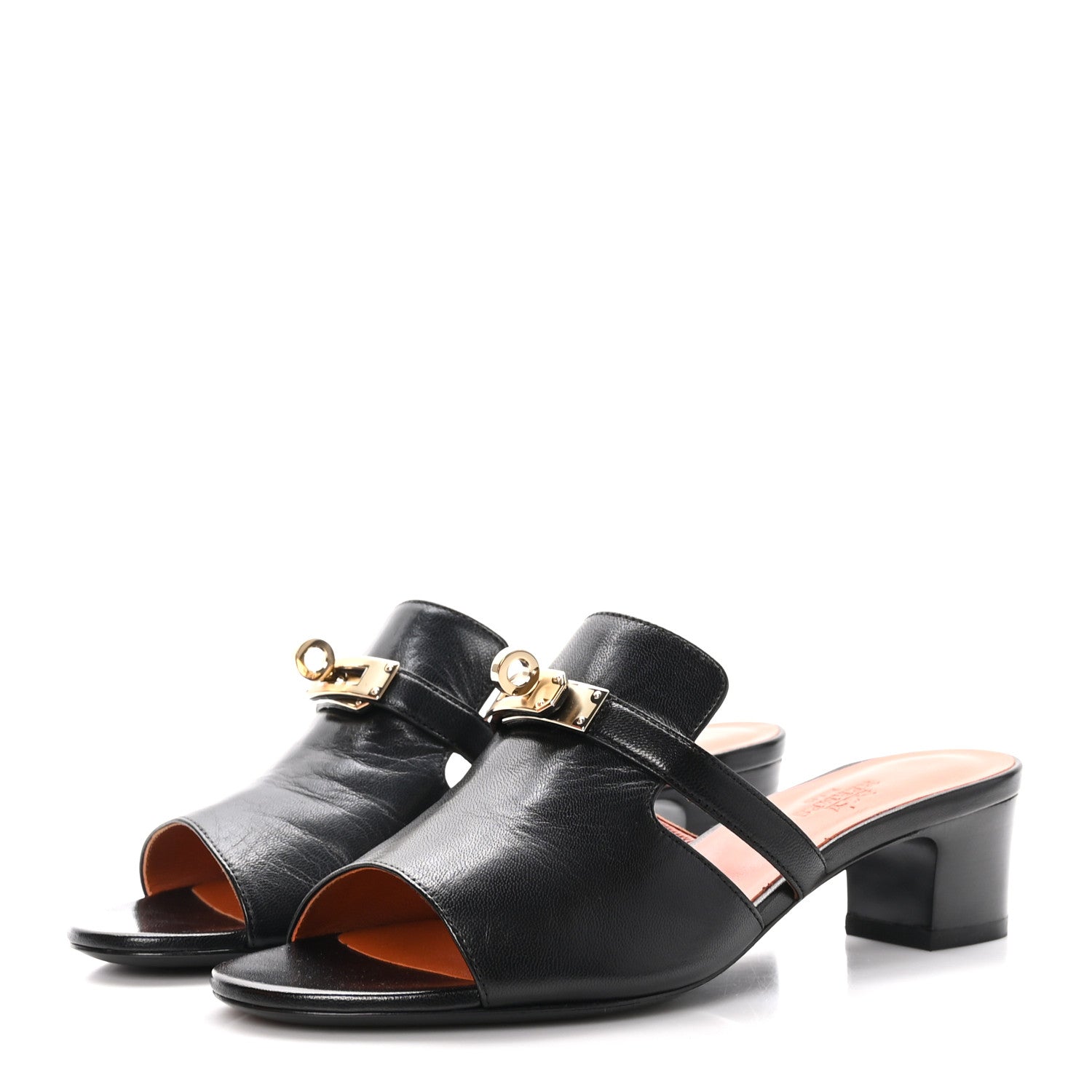 Hermes Goatskin Candy Sandals 37 Black 3 of 8