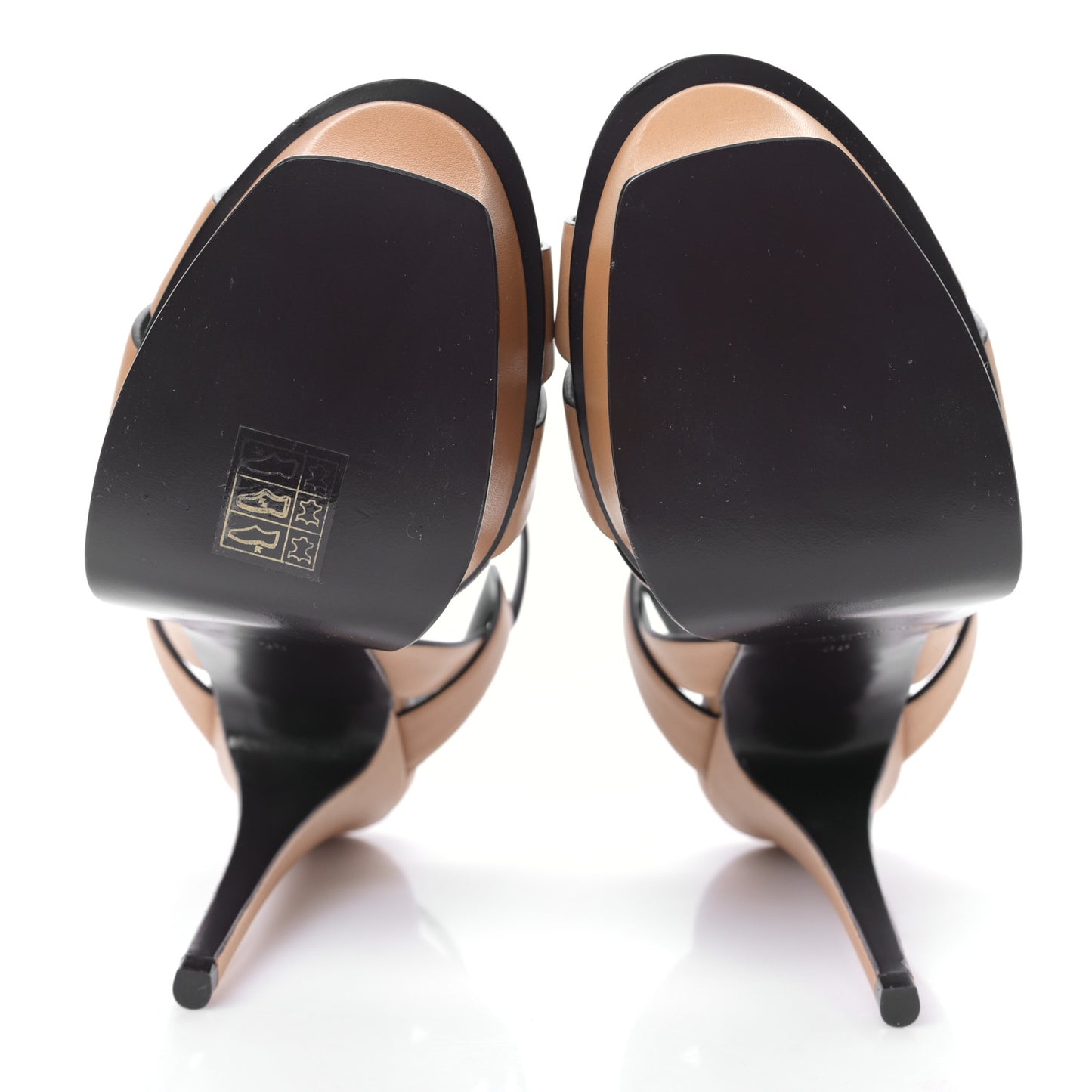 Calfskin Tribute 105 Platform Sandals 38 Nude Powder