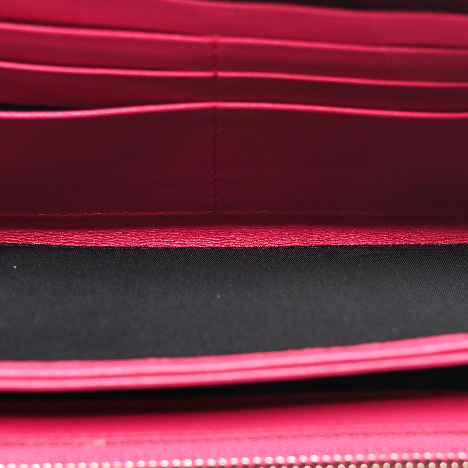 Christian Dior Lambskin Cannage Lady Dior Zip Wallet Fuchsia 5 of 9