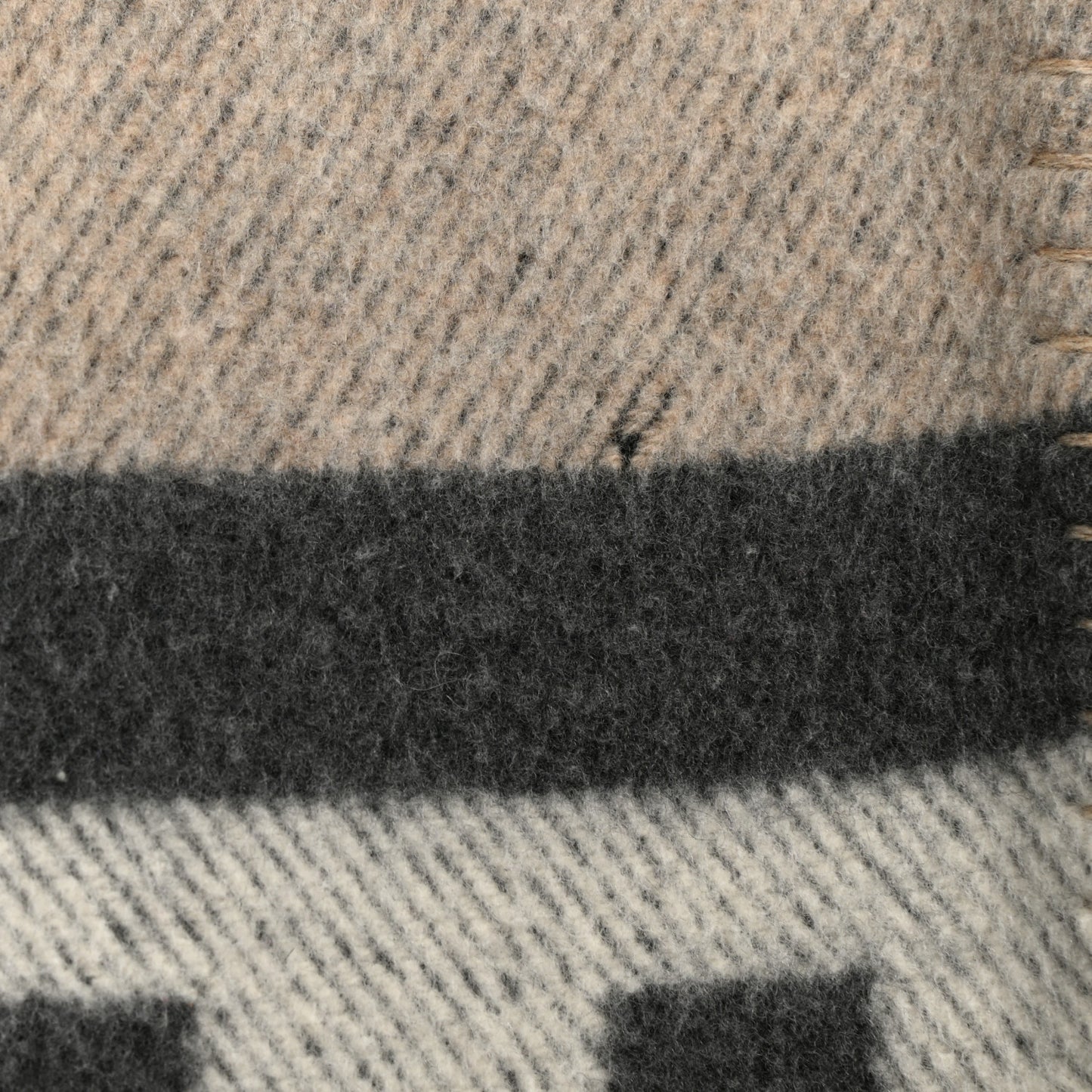 Wool Cashmere Avalon Bayadere Blanket Natural