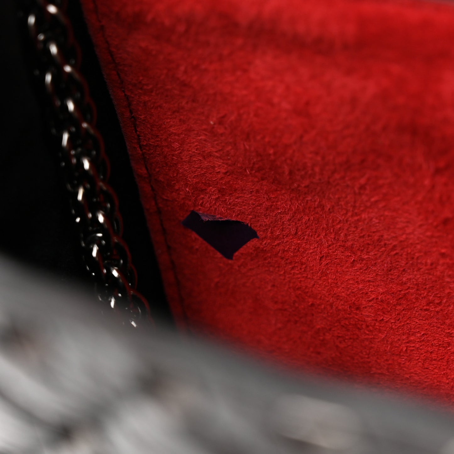 Craquele Nappa Rockstud Spike Wallet on Chain Black