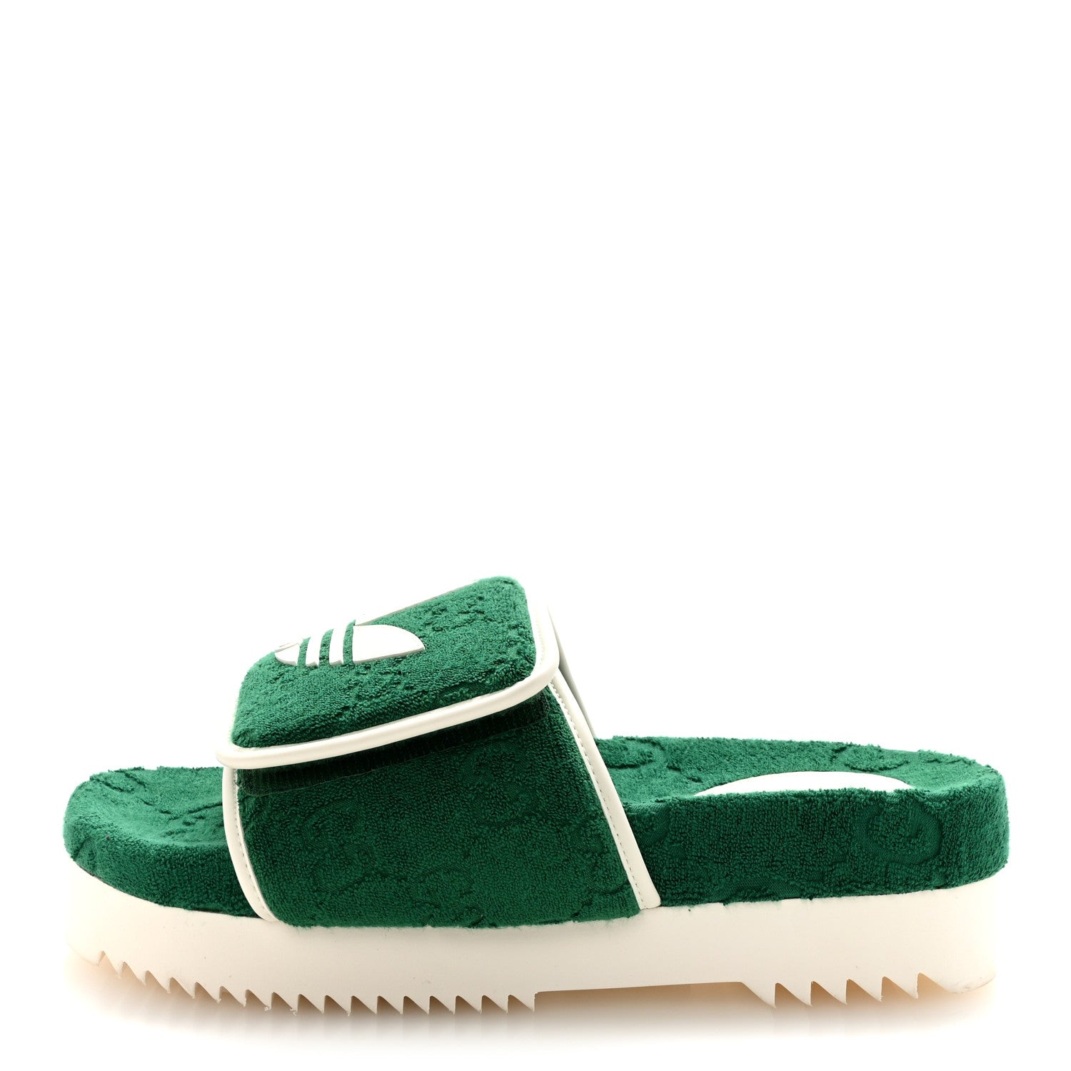 Gucci X ADIDAS Terry Cloth Trefoil GG Monogram Womens Platform