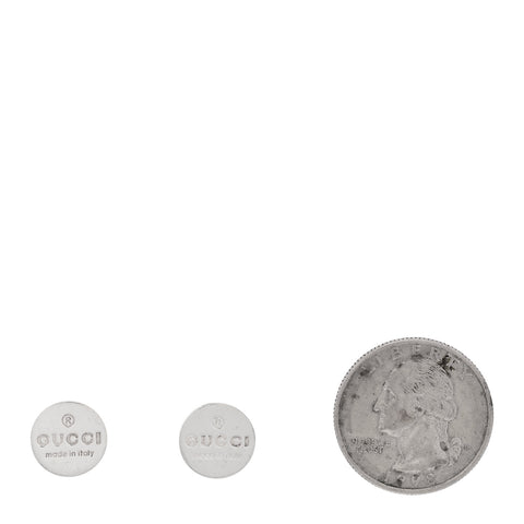Sterling Silver Logo Round Earrings