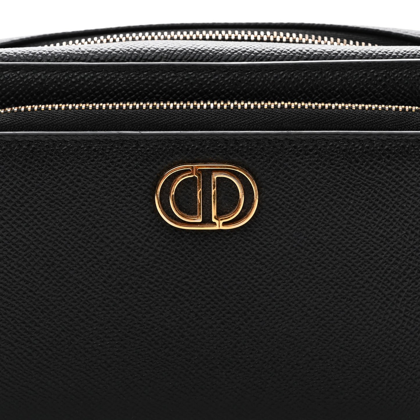 Grained Calfskin Caro Double Pouch Black