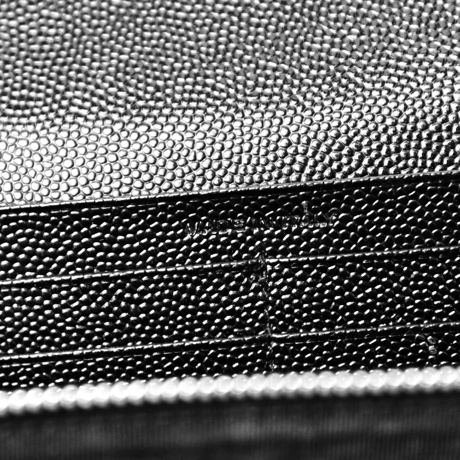 Saint Laurent Grain De Poudre Matelasse Chevron Monogram Flap Wallet Black 6 of 8