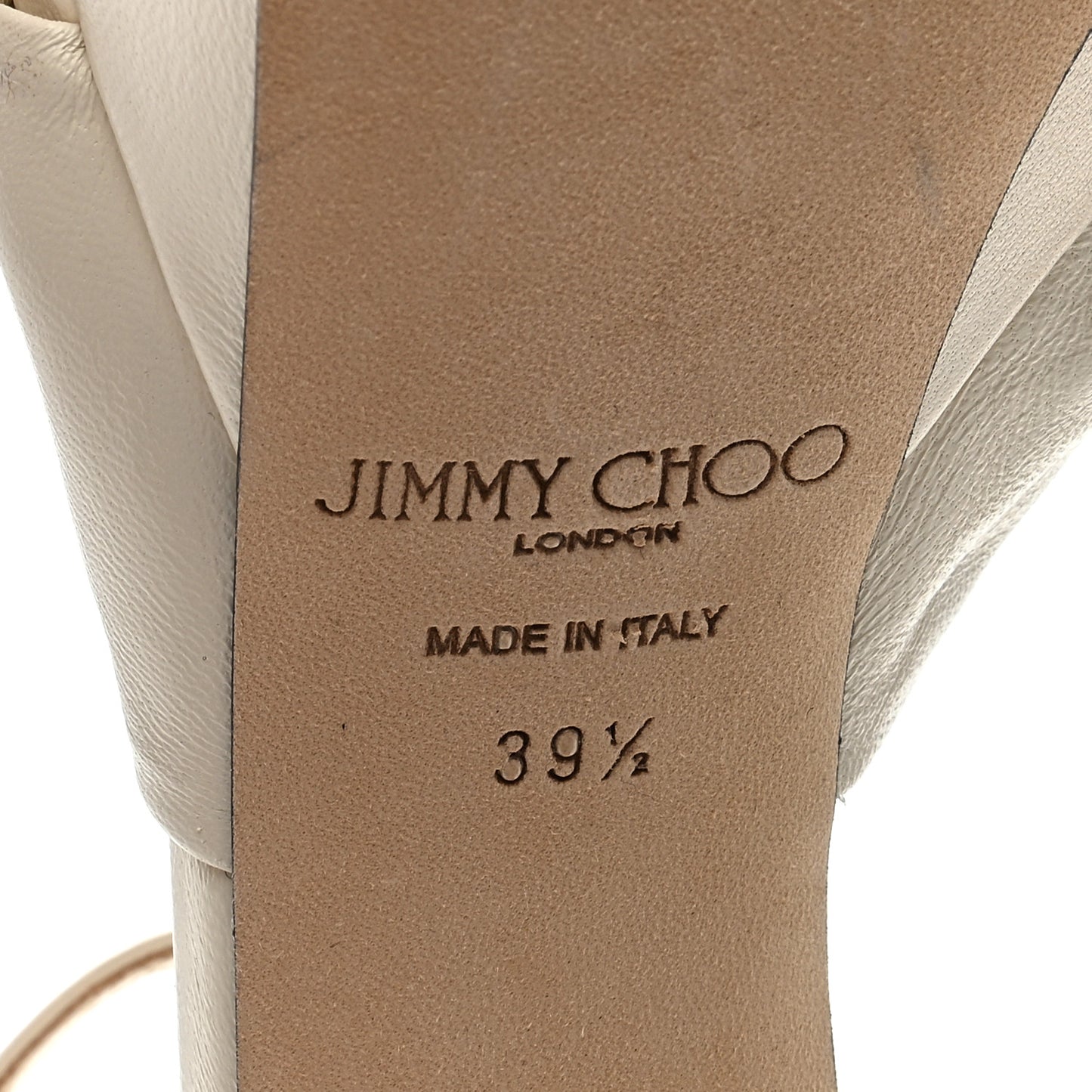 Nappa Heloise Ankle Strap Platform Sandals 39.5 Latte