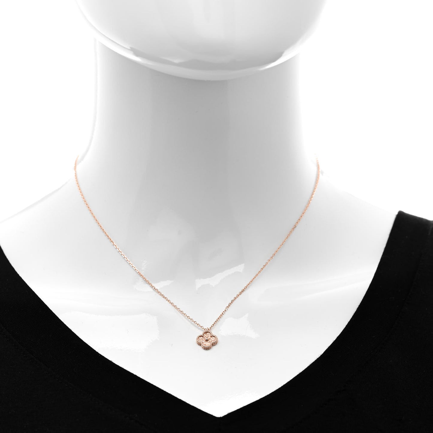 18K Rose Gold Sweet Alhambra Pendant Necklace