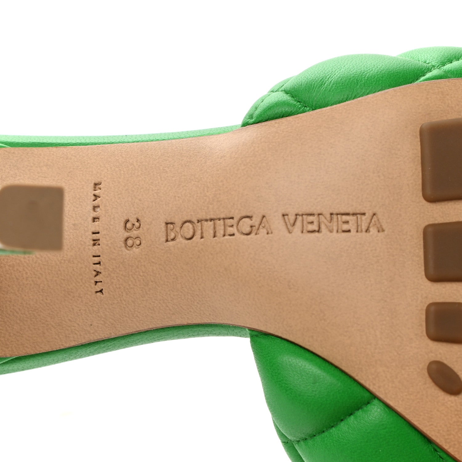 Bottega Veneta Nappa Matelasse Padded Mule Sandals 38 Parakeet 6 of 8