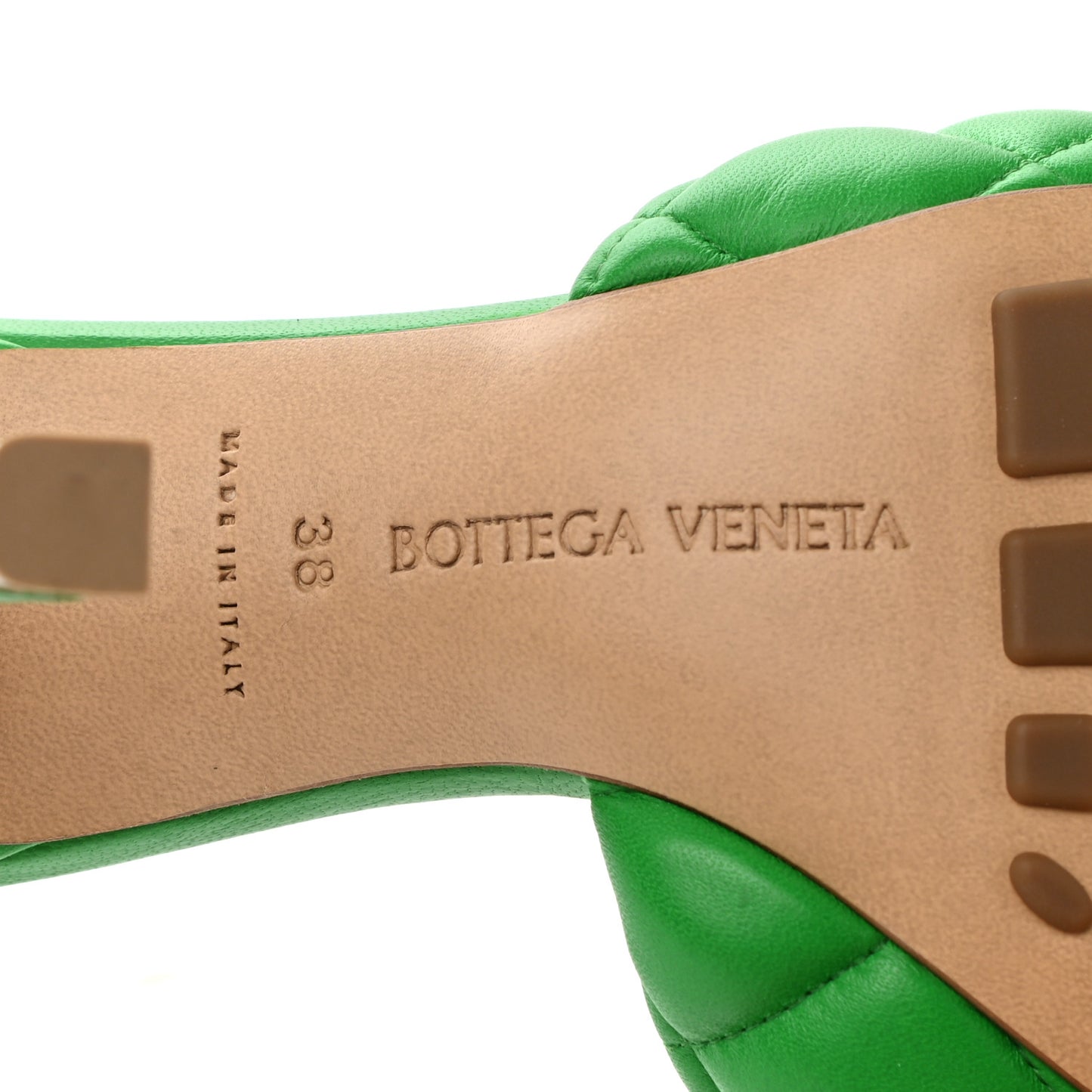 Nappa Matelasse Padded Mule Sandals 38 Parakeet