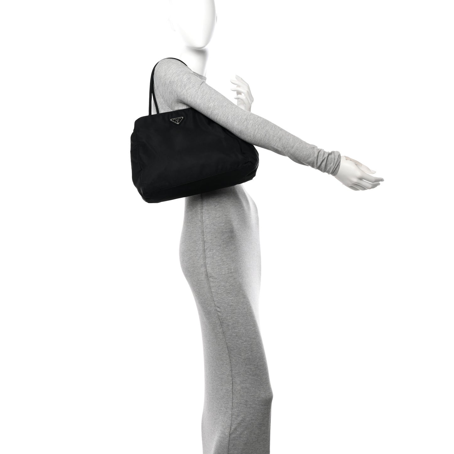 Nylon Tessuto Shopping Tote Black