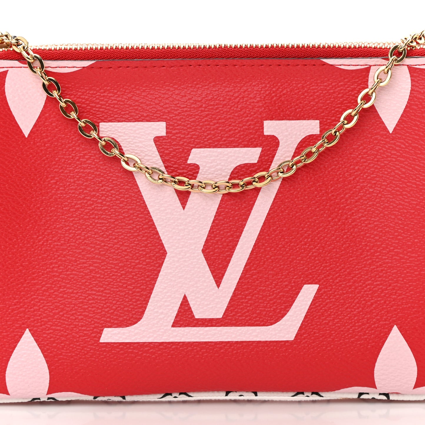 Monogram Giant Double Zip Pochette Rouge